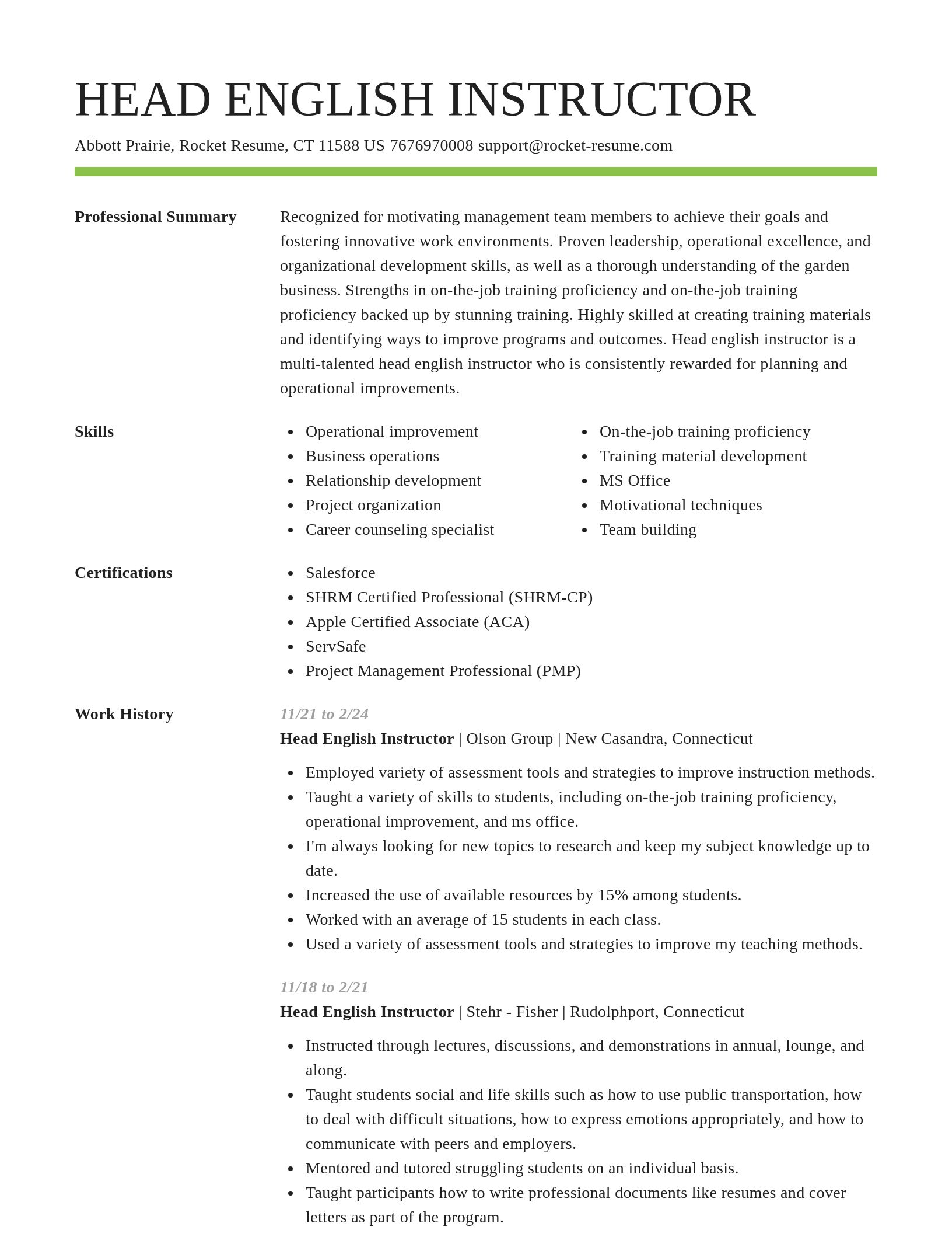 Smart resume template