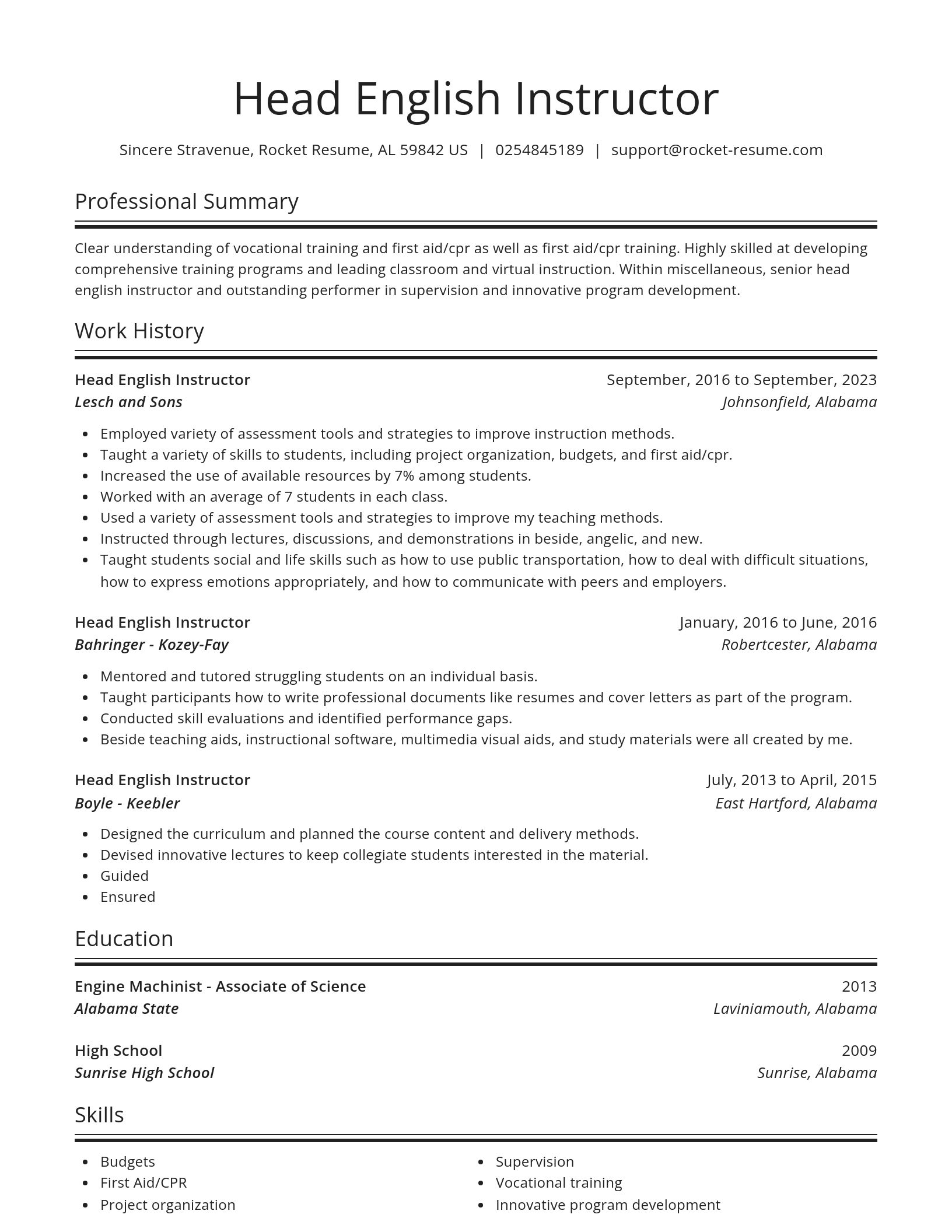 Spotlight resume template