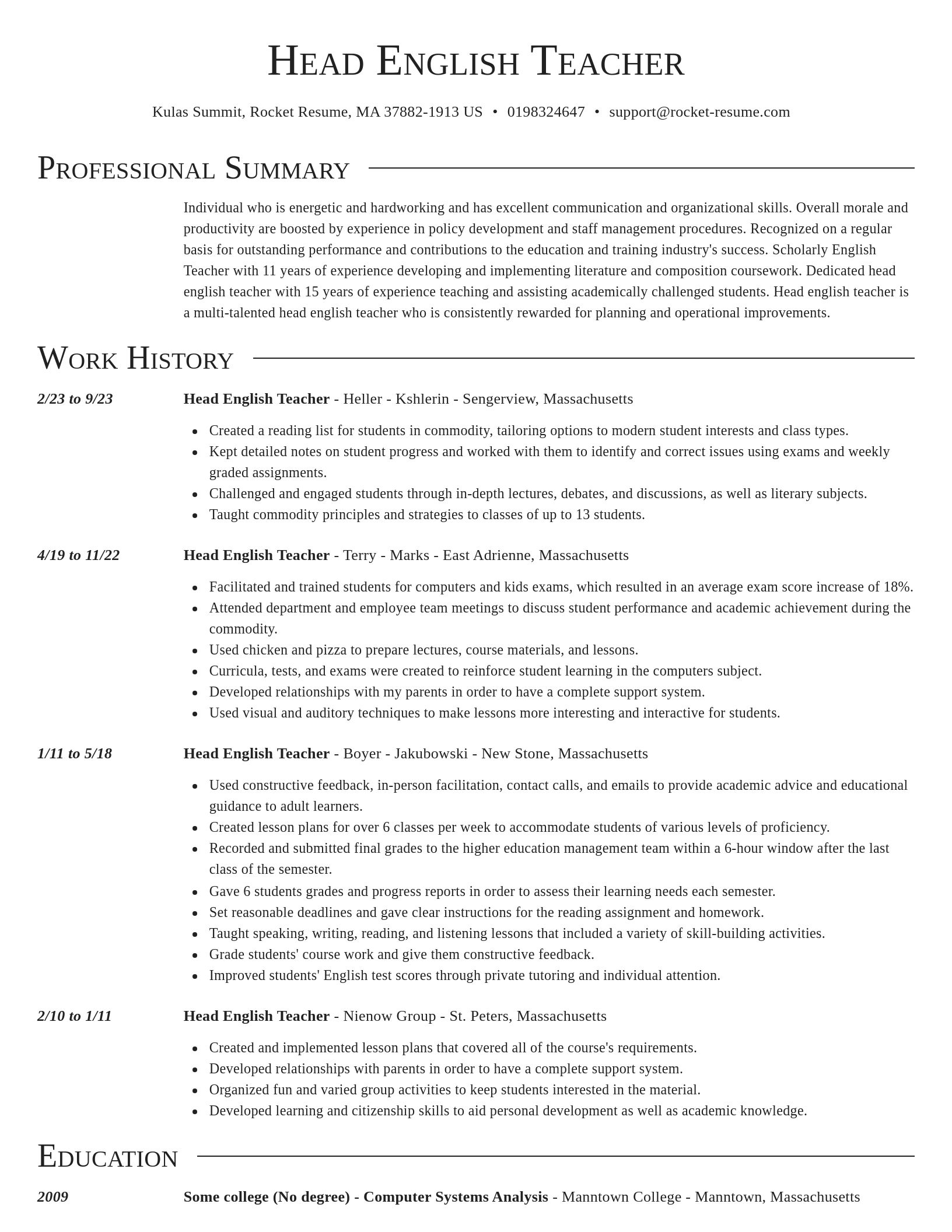Director resume template
