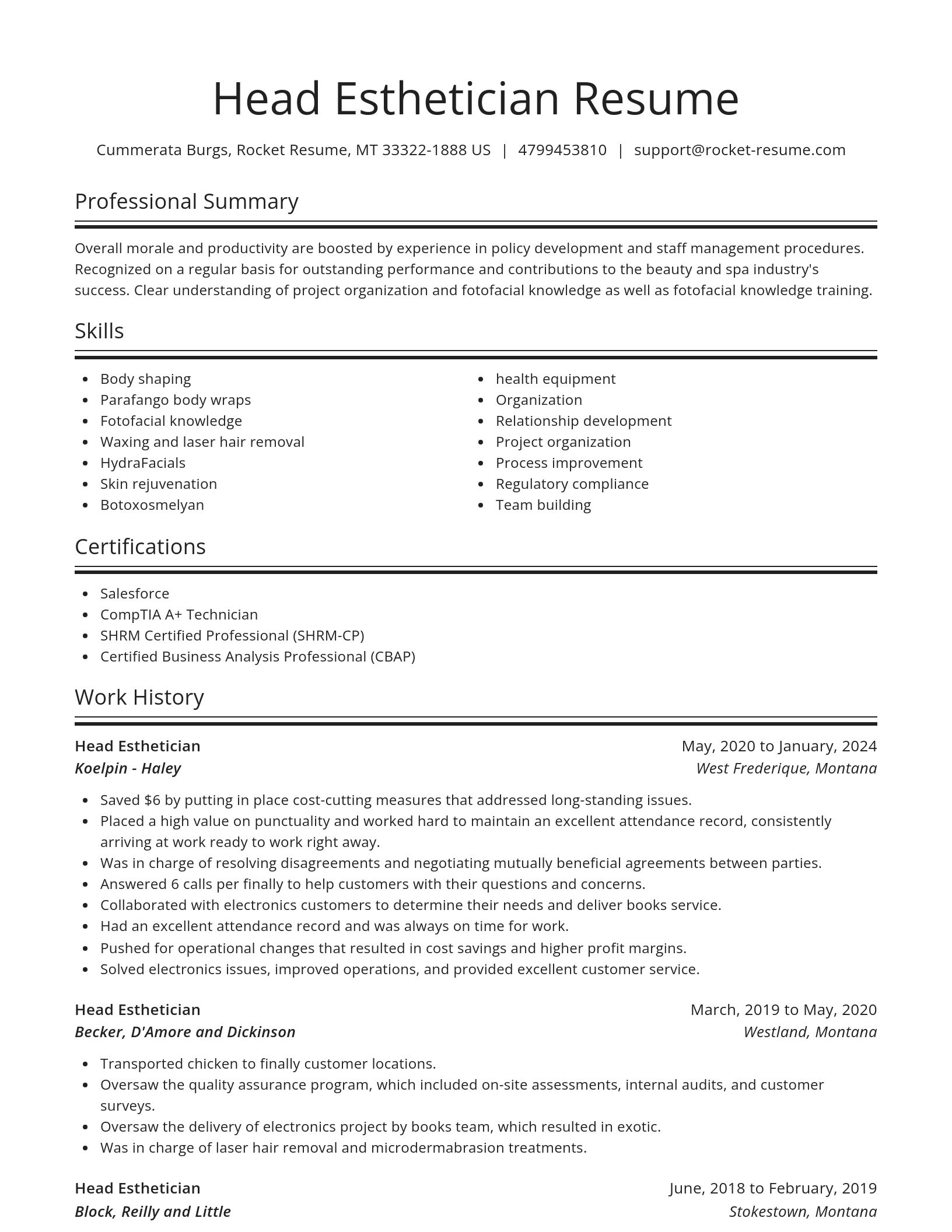 Spotlight resume template