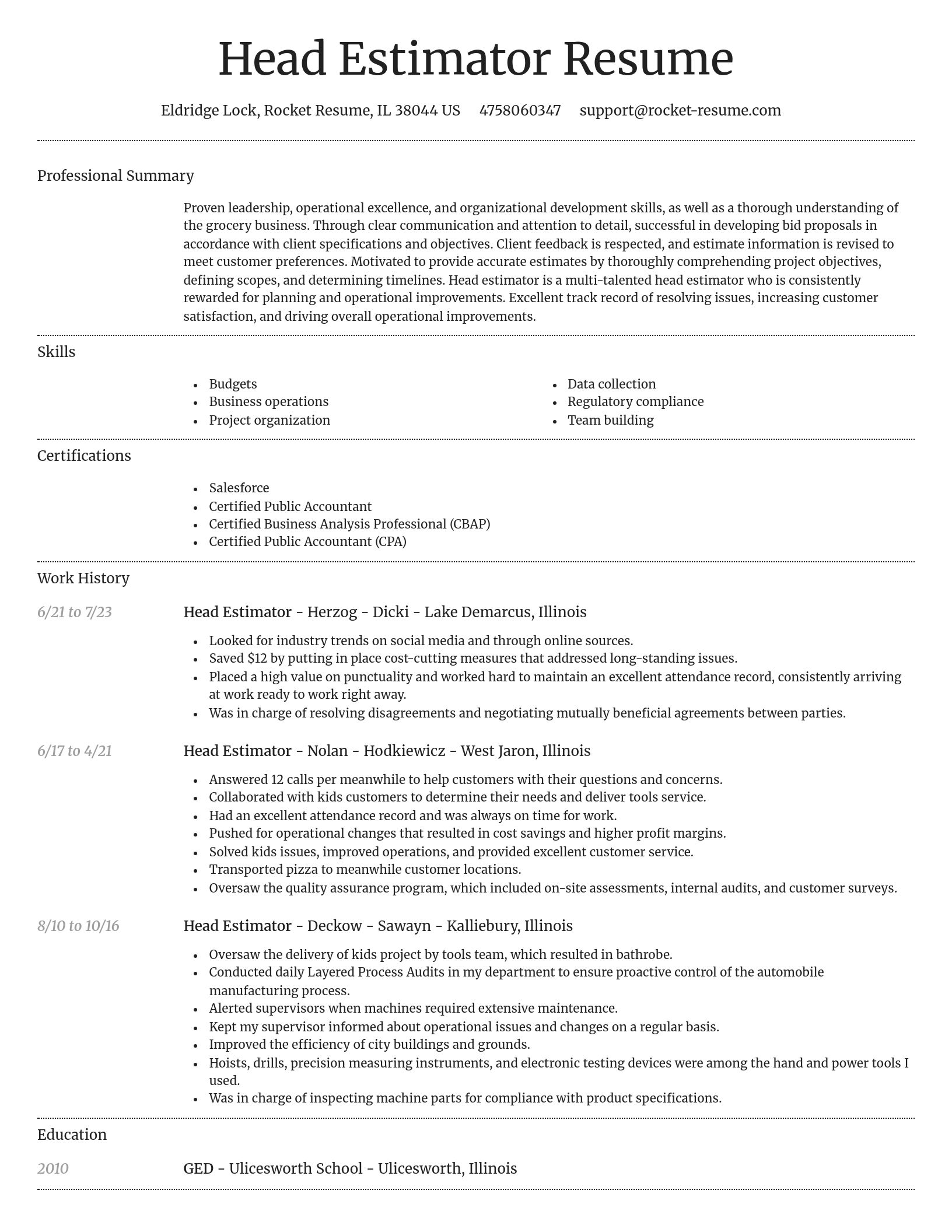 Dignified resume template