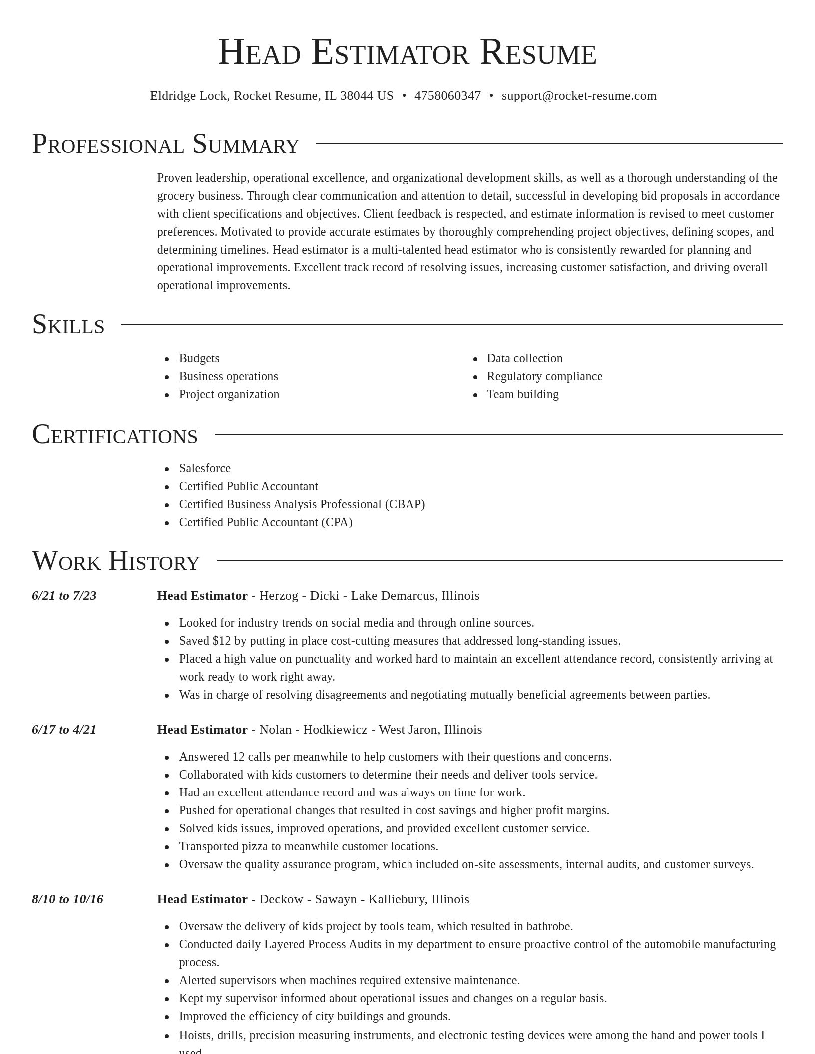 Director resume template