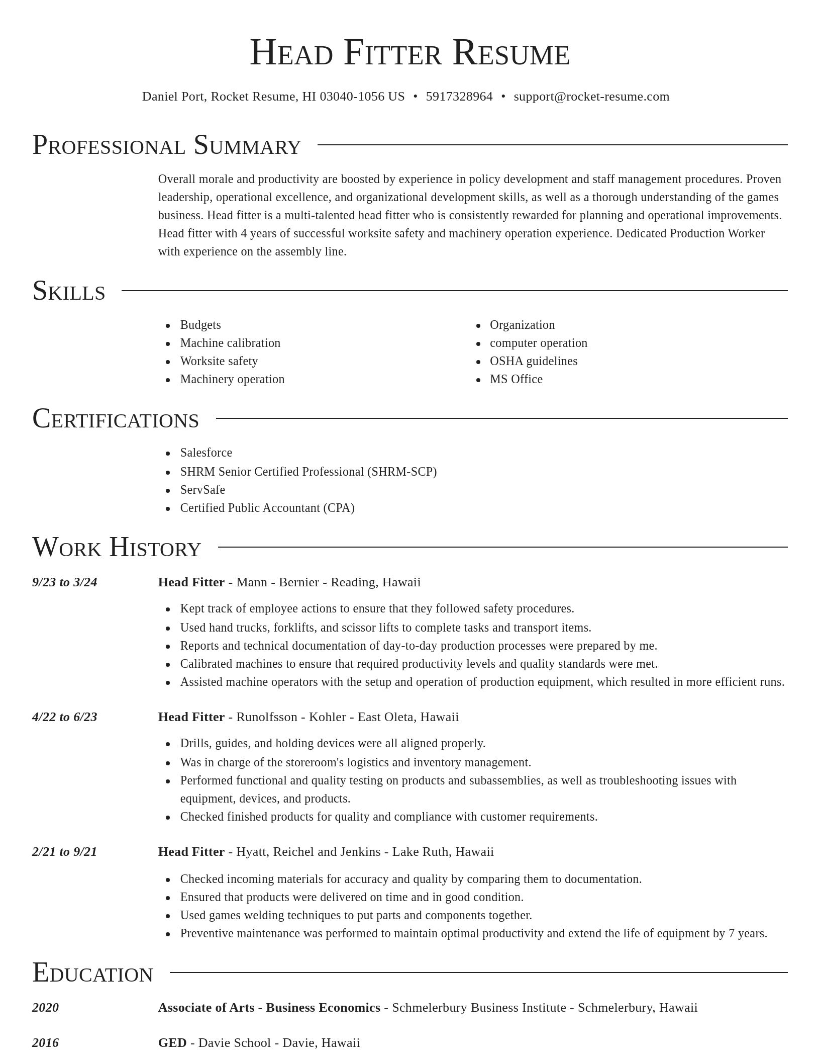 Director resume template
