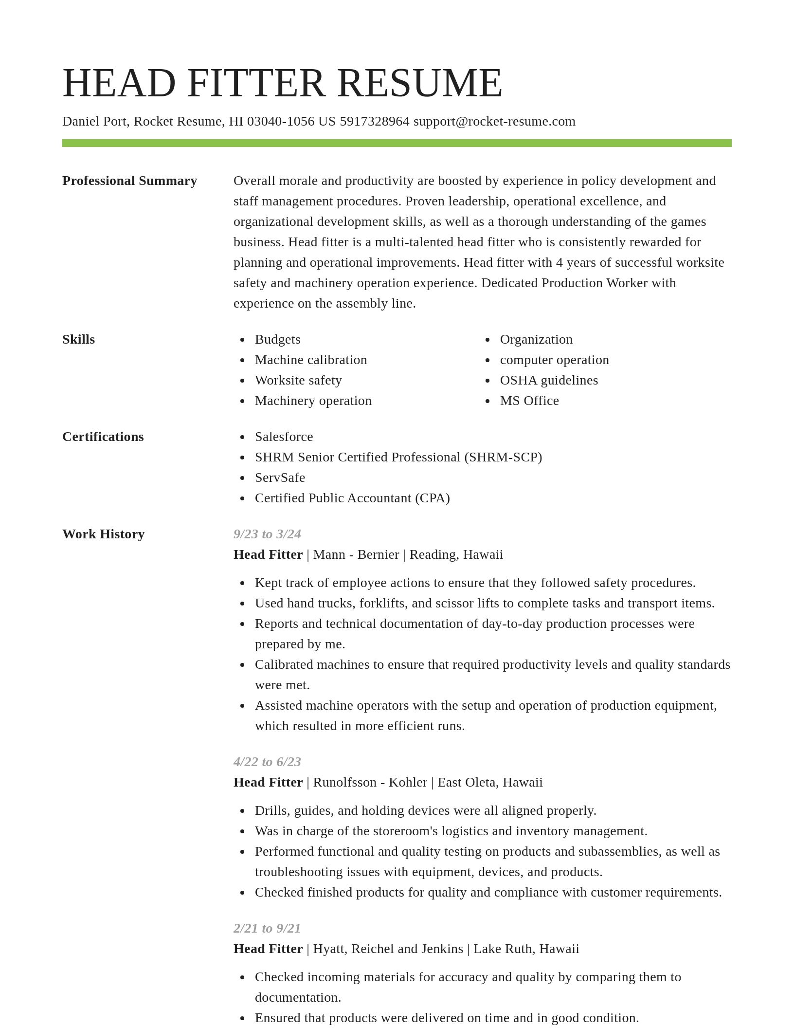 Smart resume template