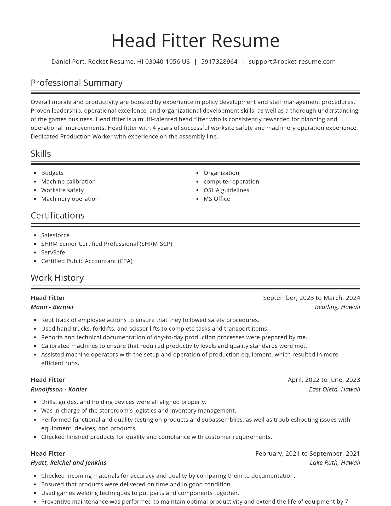 Spotlight resume template