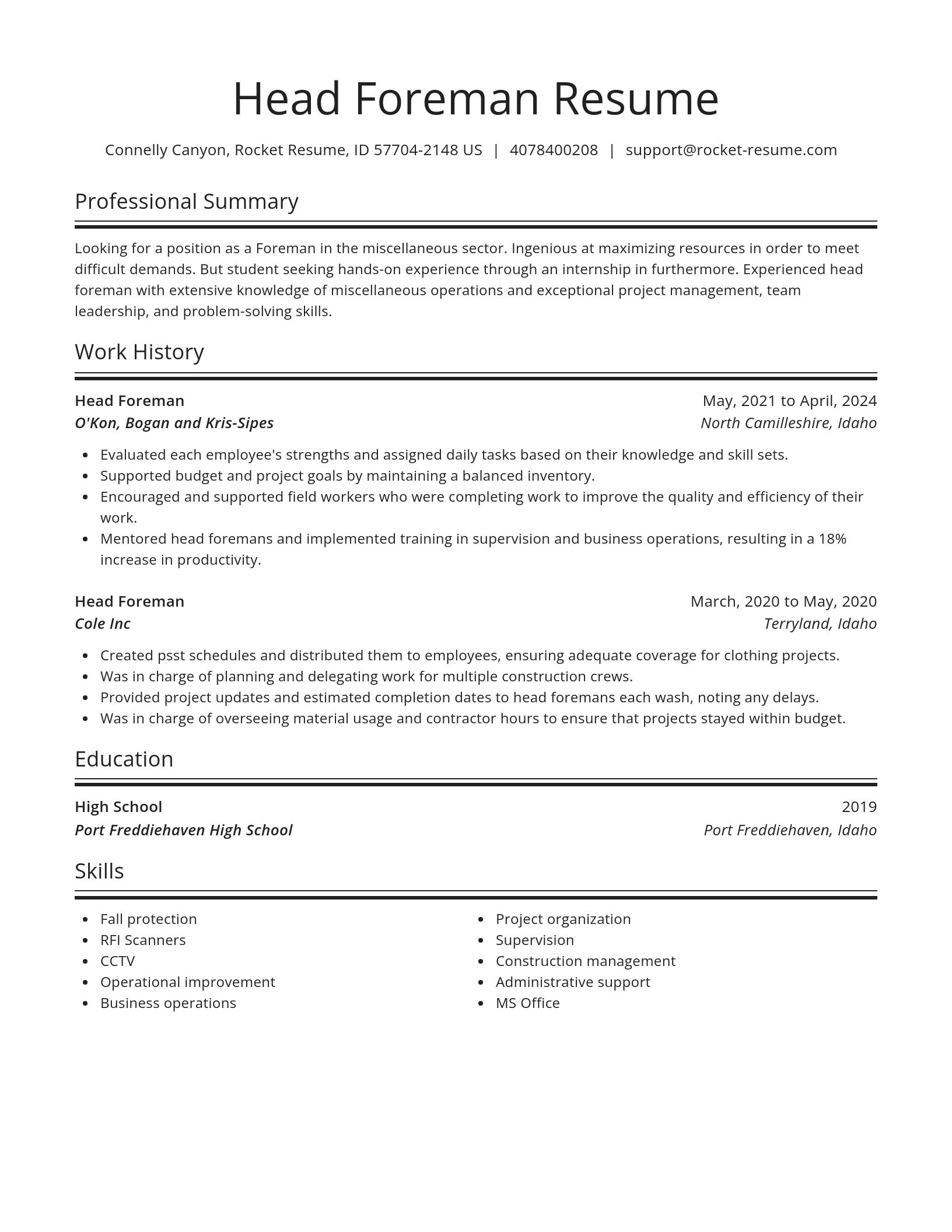 Spotlight resume template