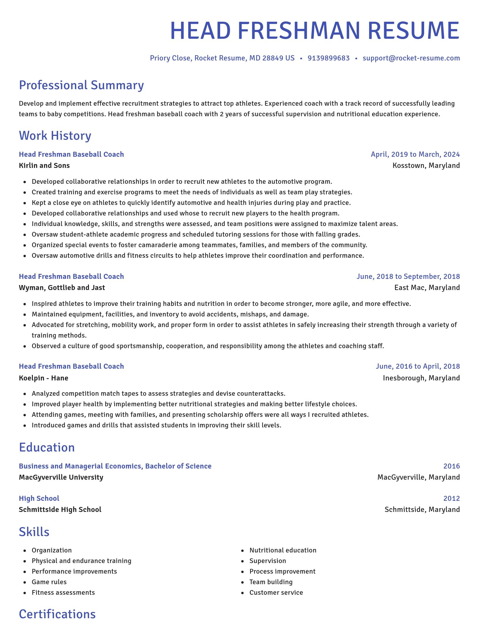 Novel resume template