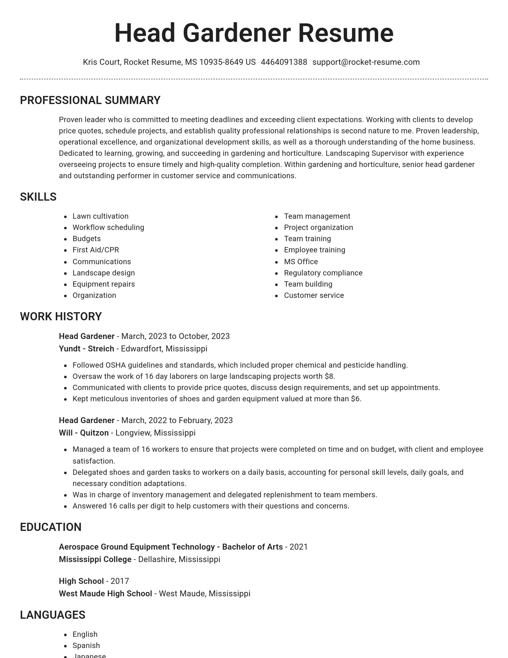 Brilliant resume template