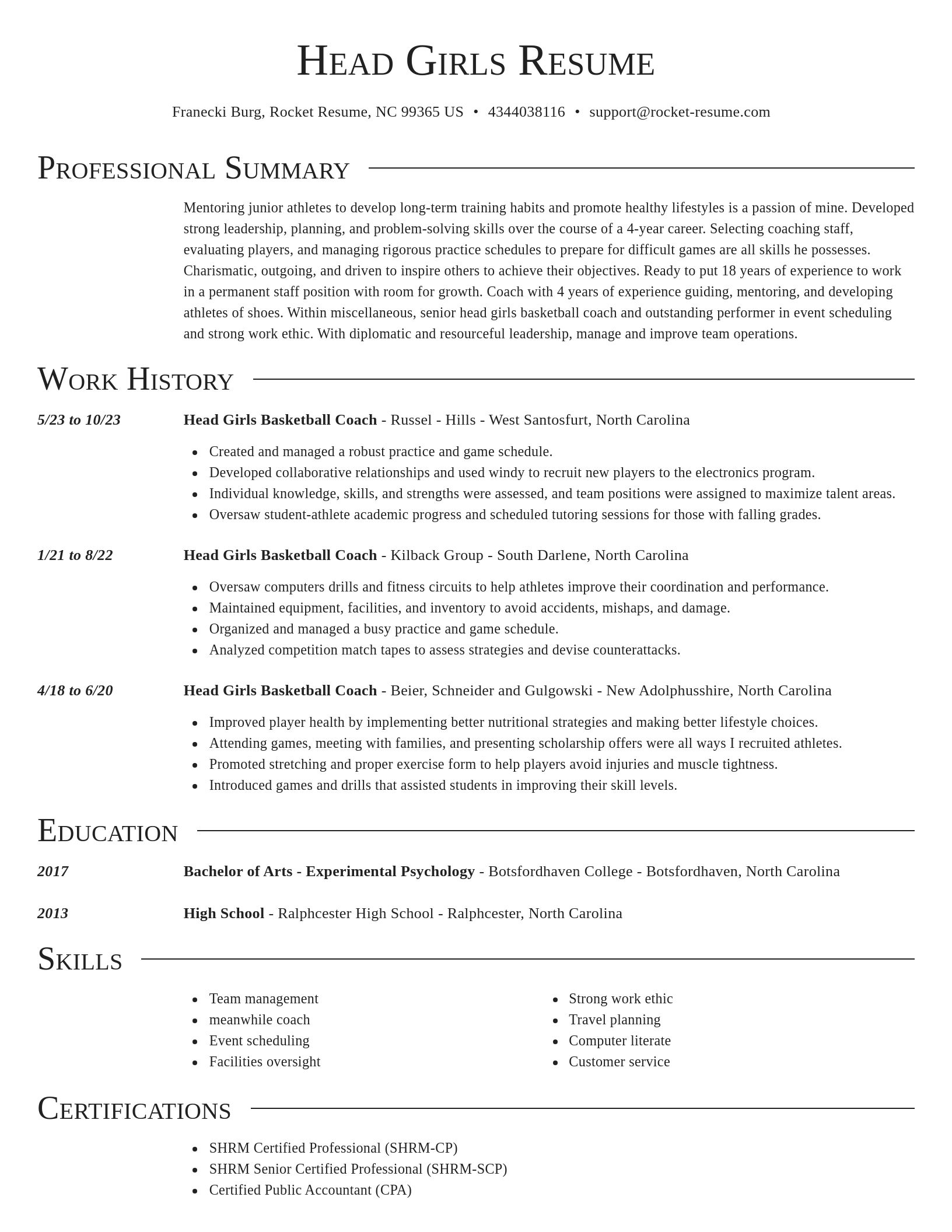 Director resume template