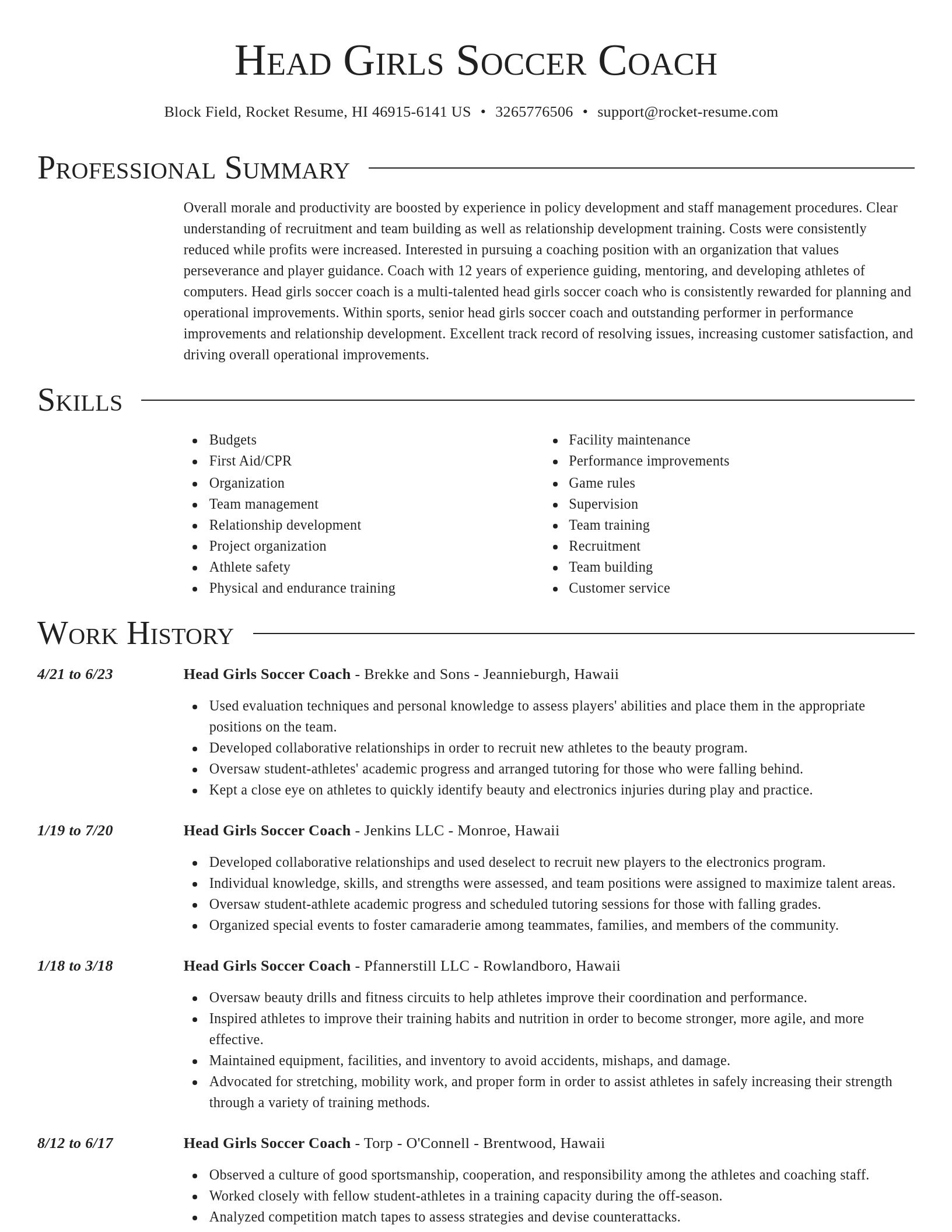 Director resume template