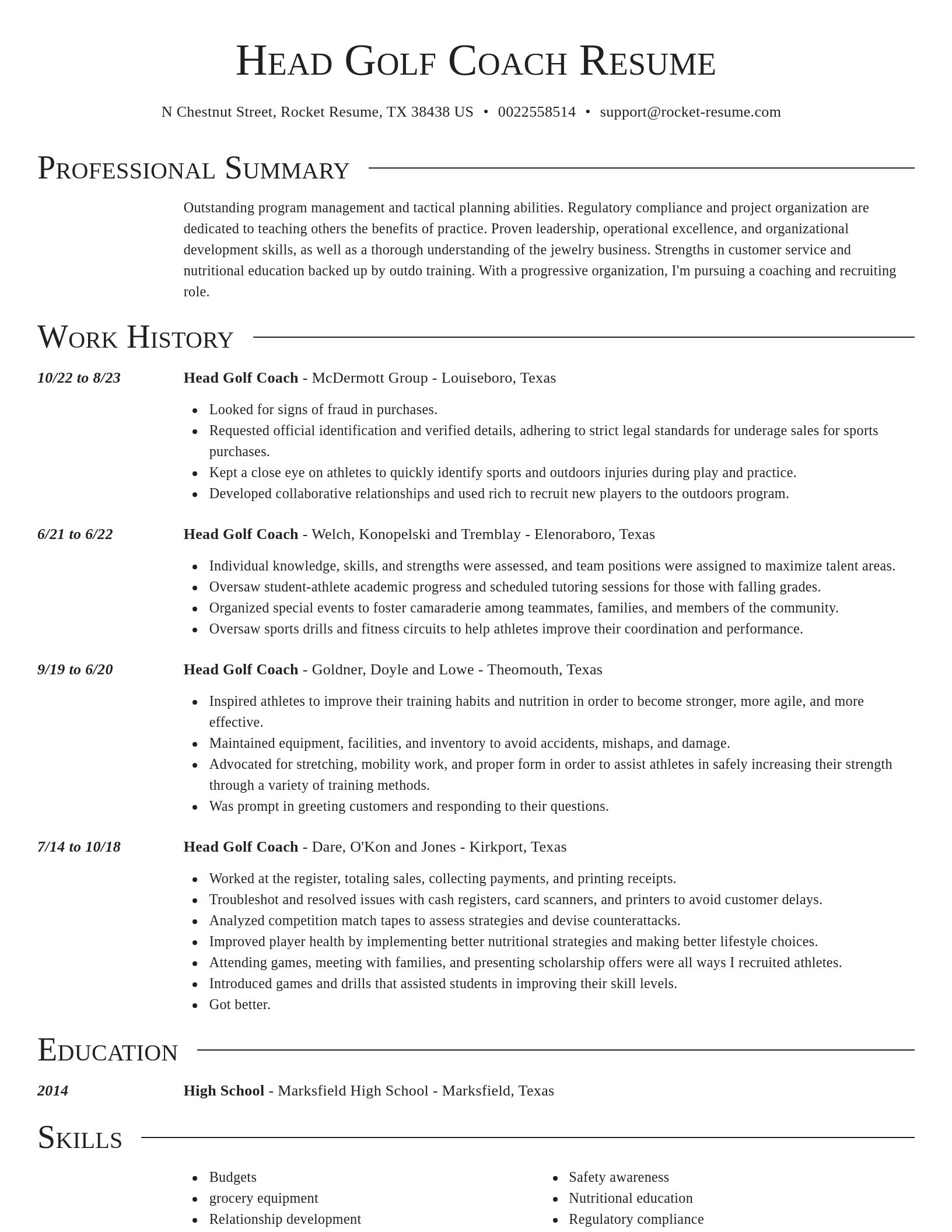 Director resume template