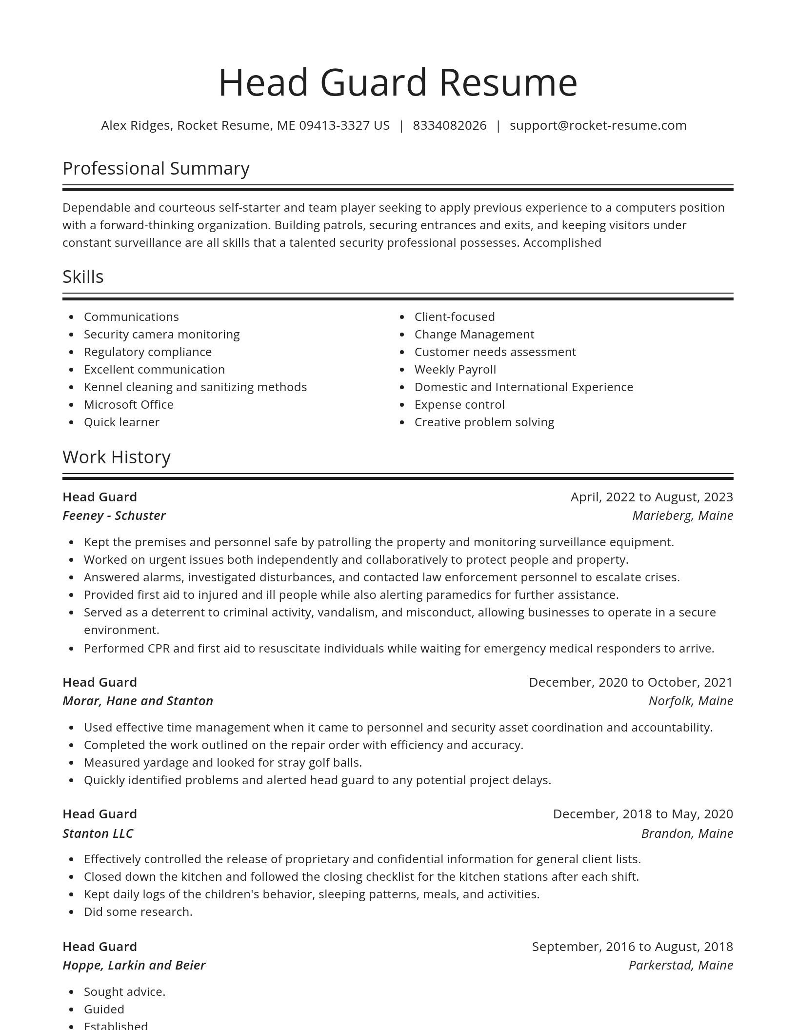 Spotlight resume template