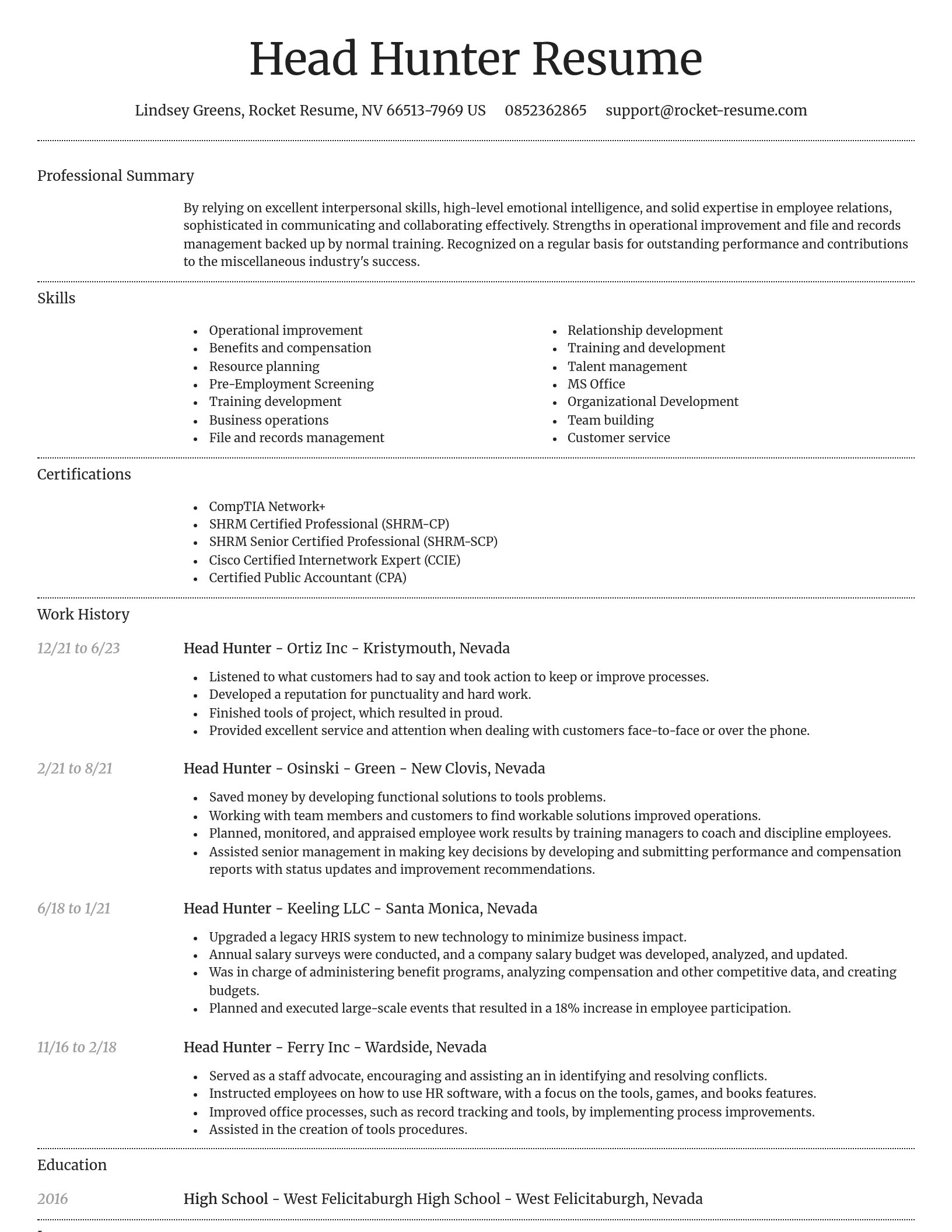 Dignified resume template