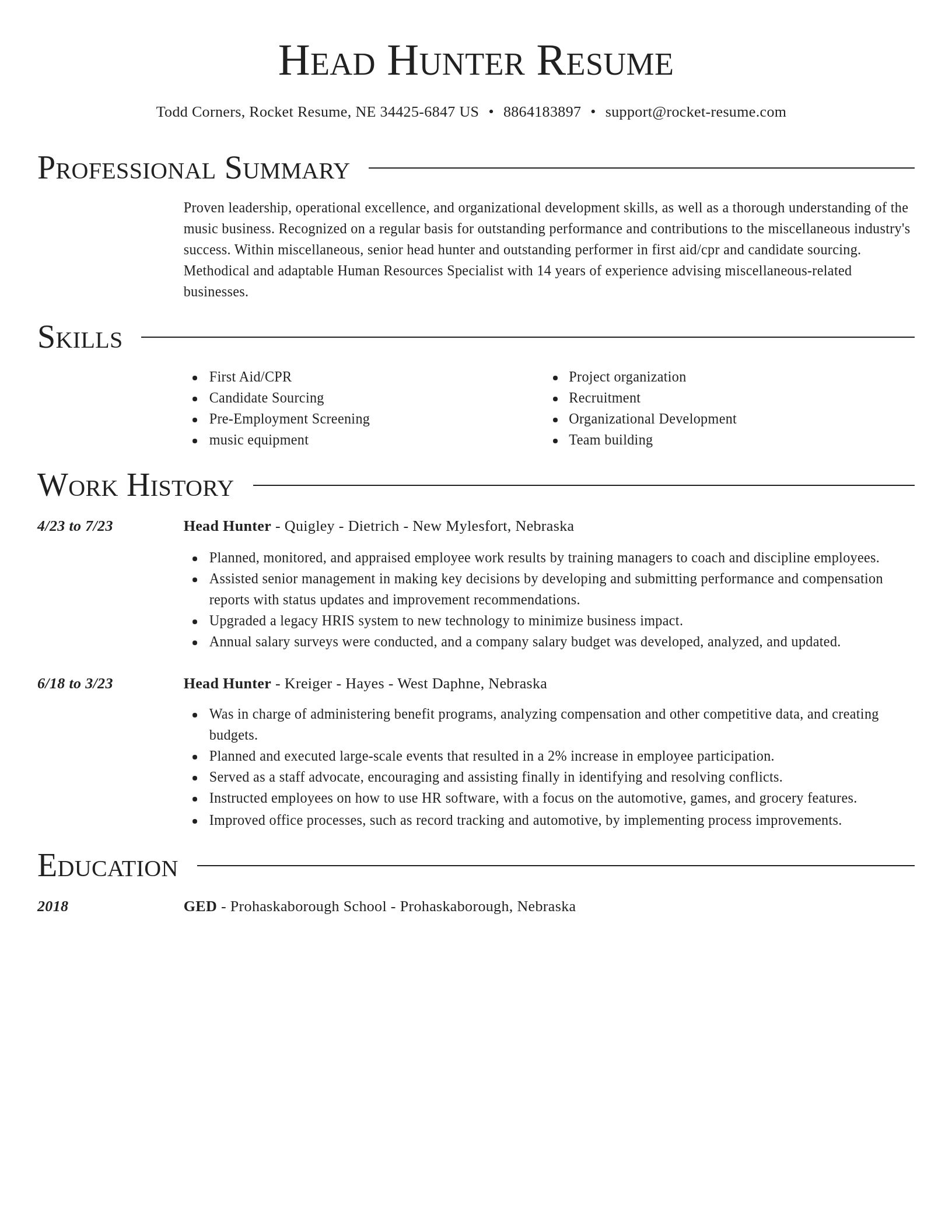 Director resume template