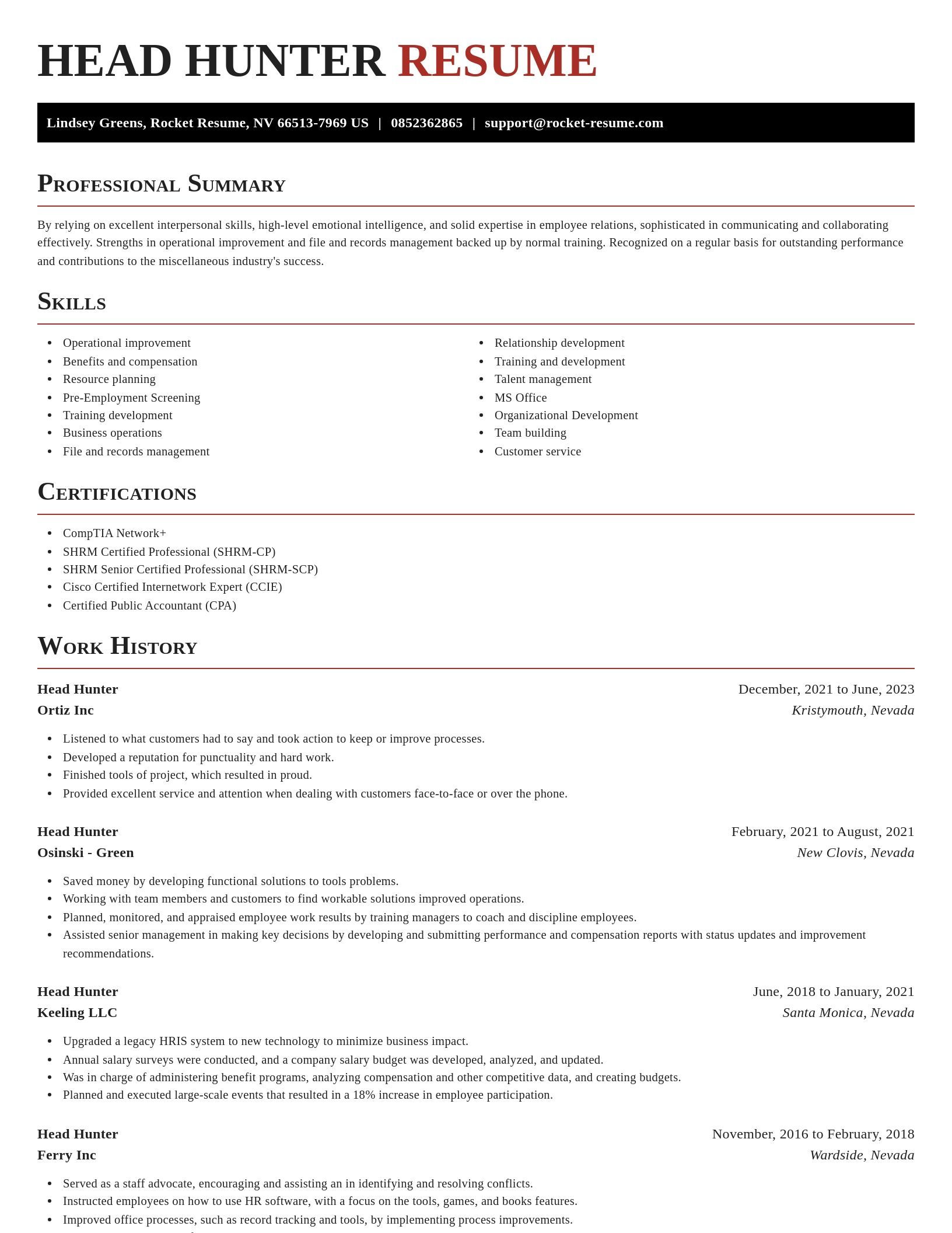 Exquisite resume template