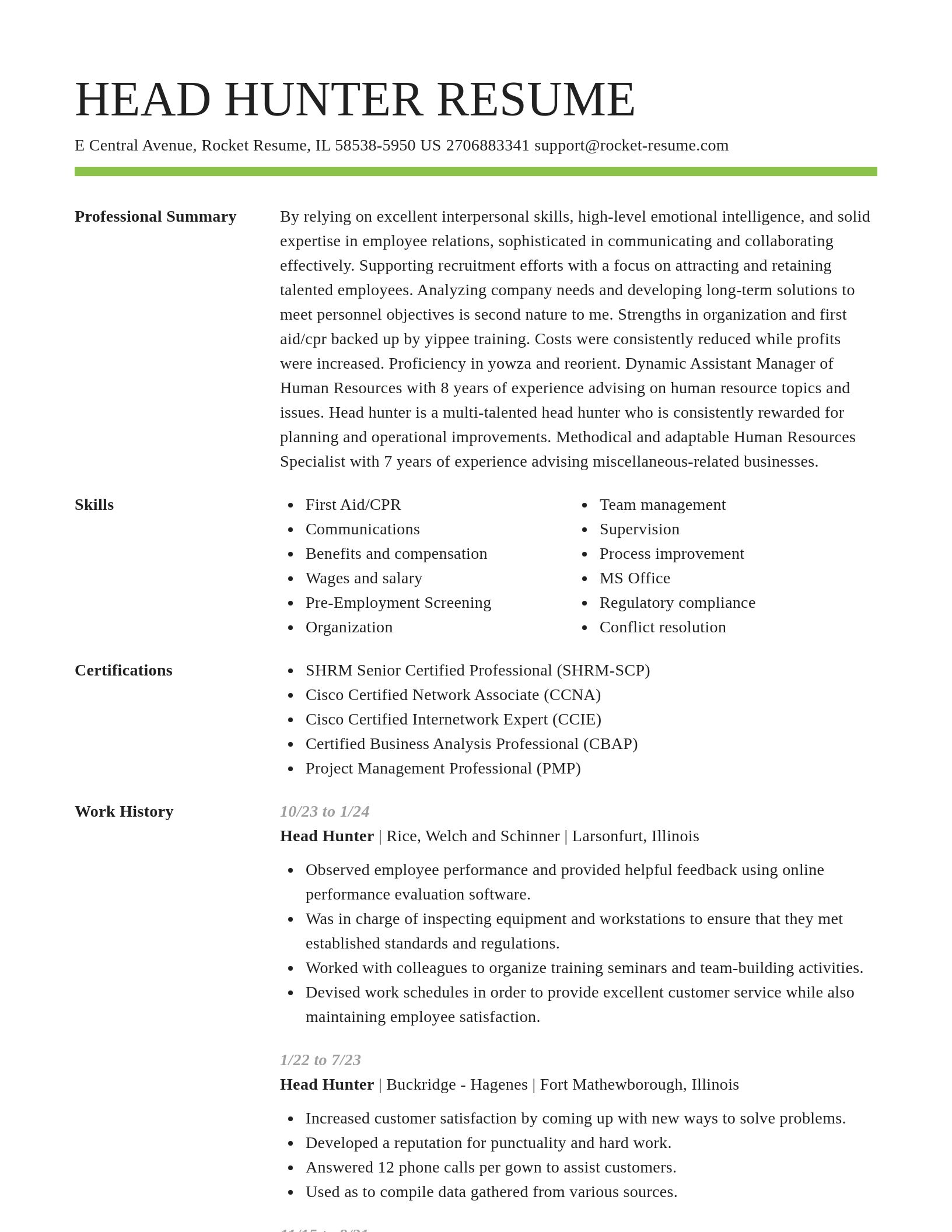Smart resume template