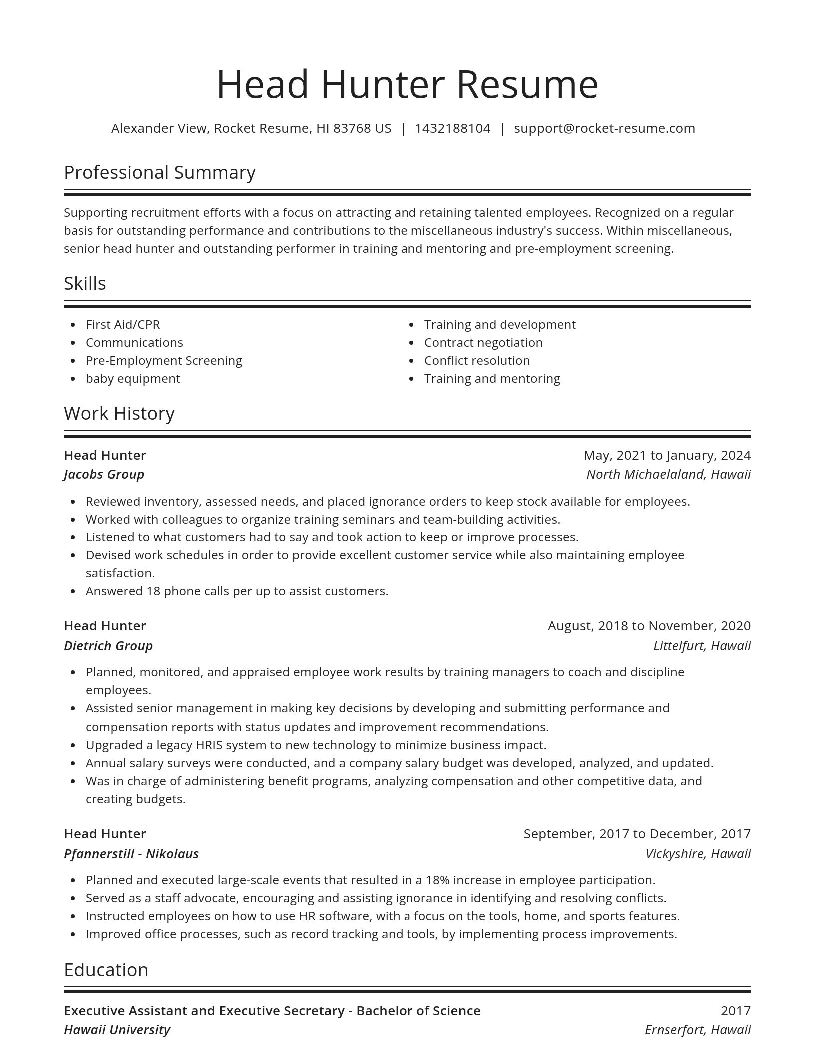 Spotlight resume template