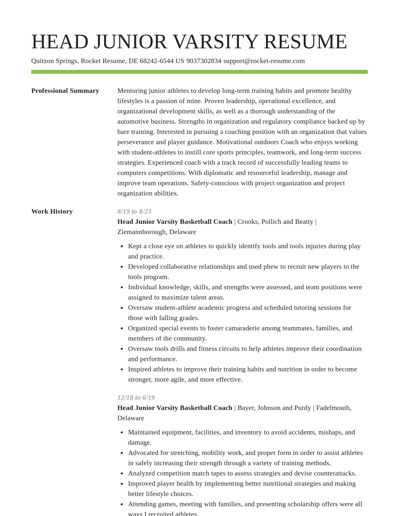 Smart resume template