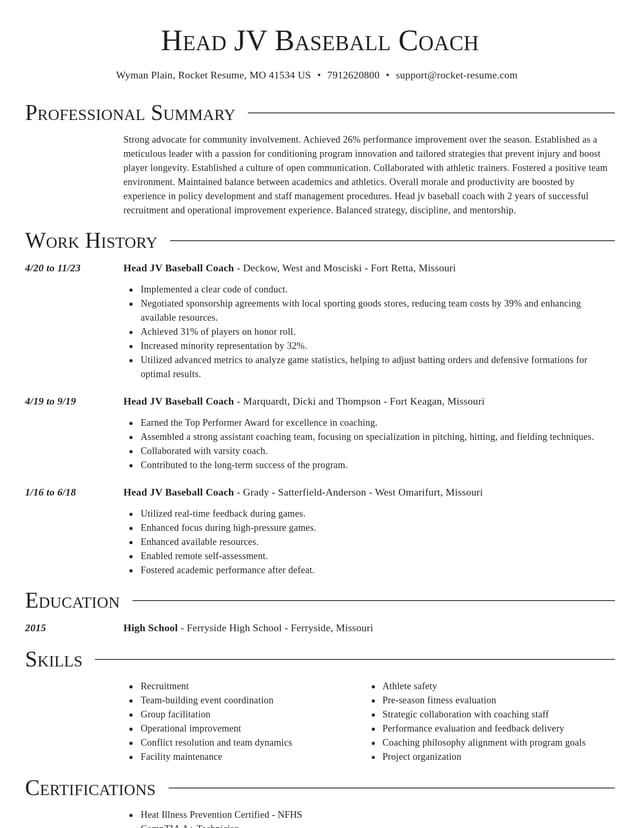 Director resume template