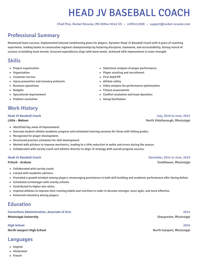 Novel resume template