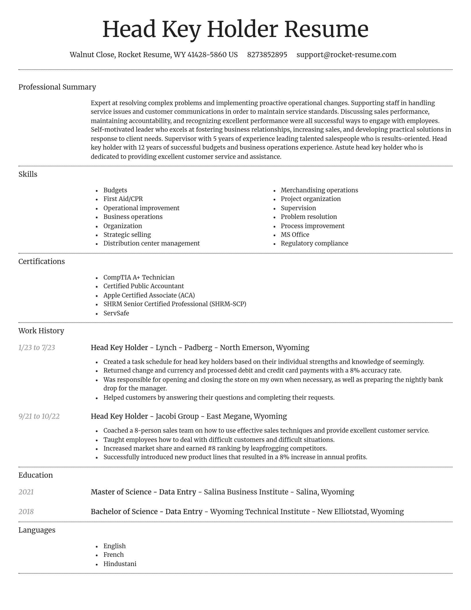 Dignified resume template