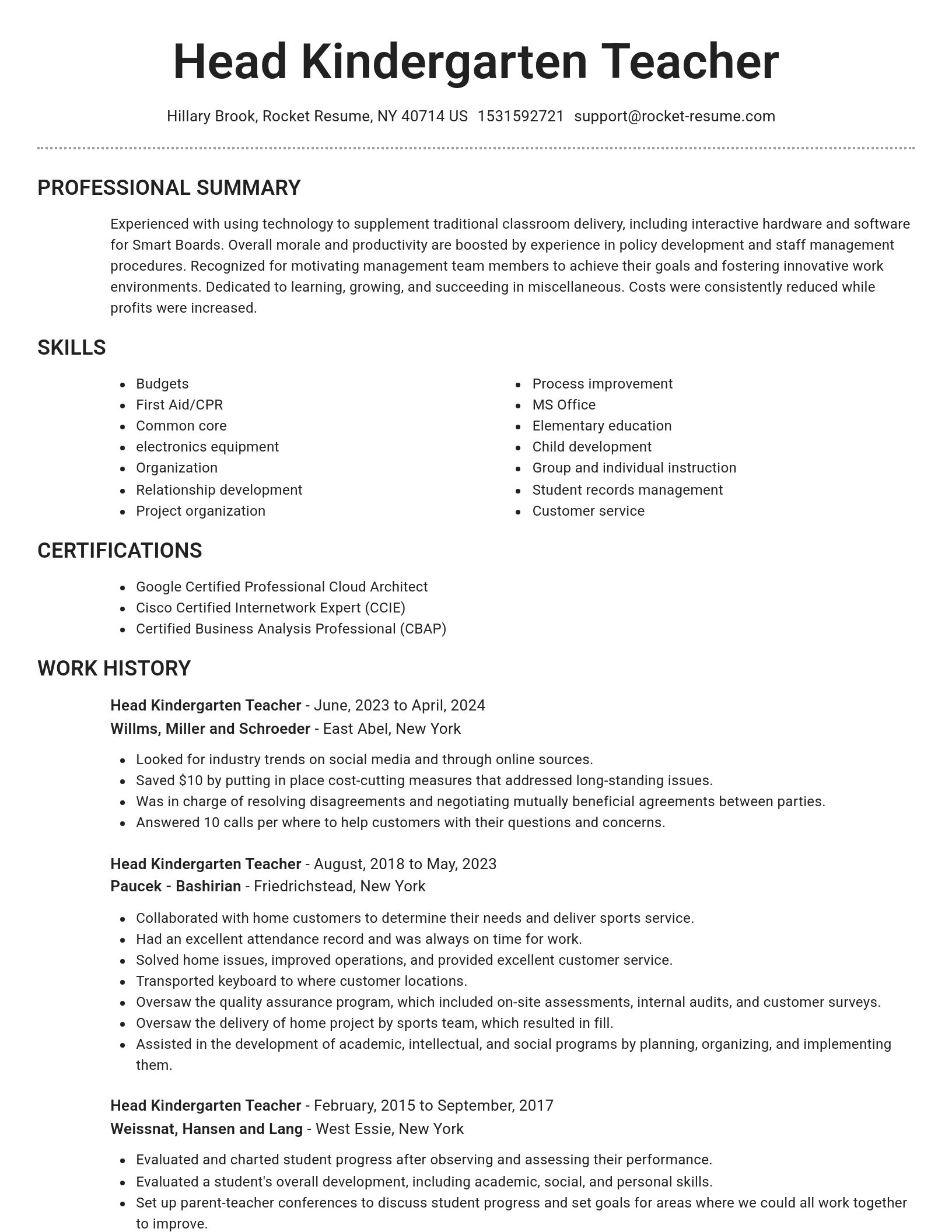Brilliant resume template