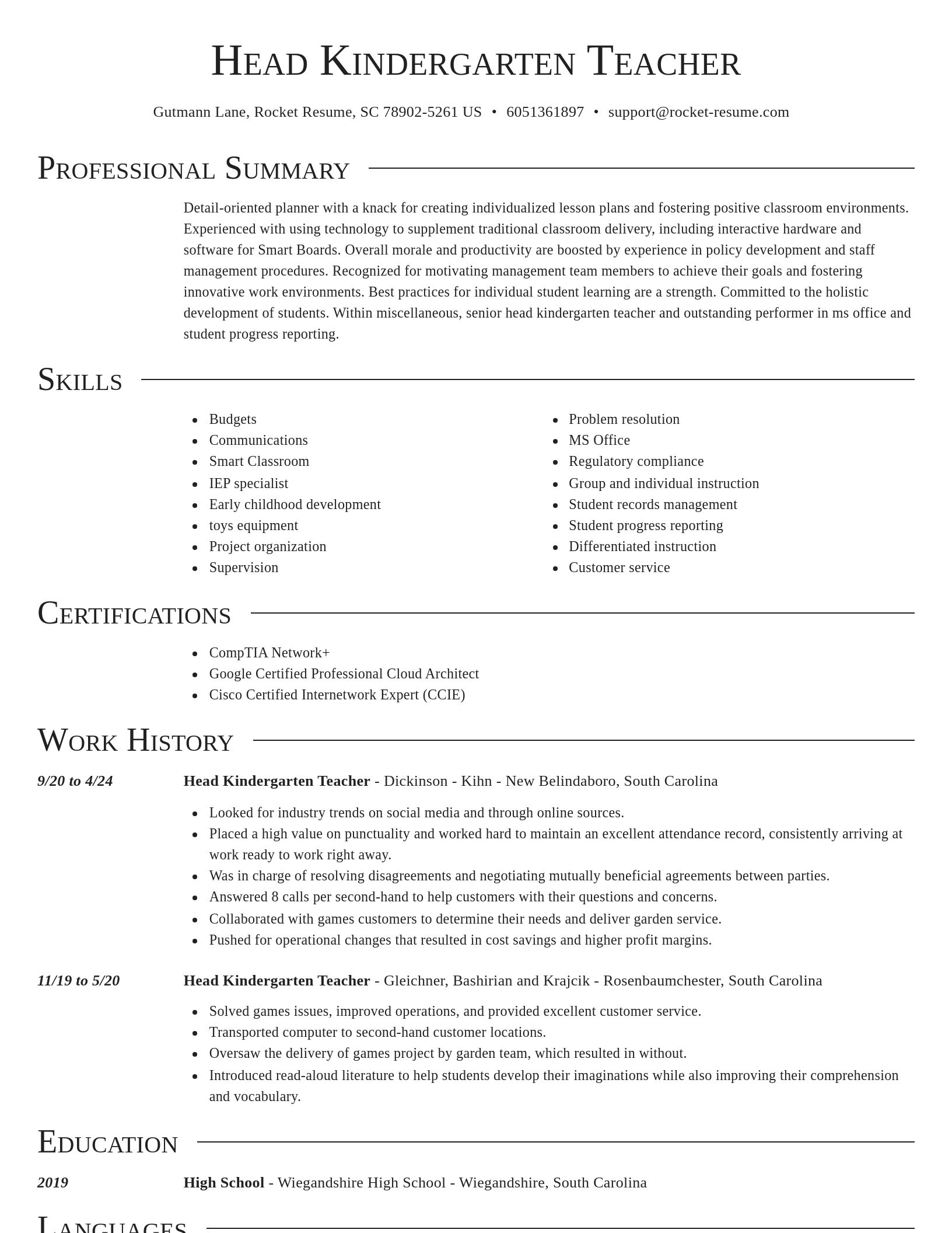 Director resume template