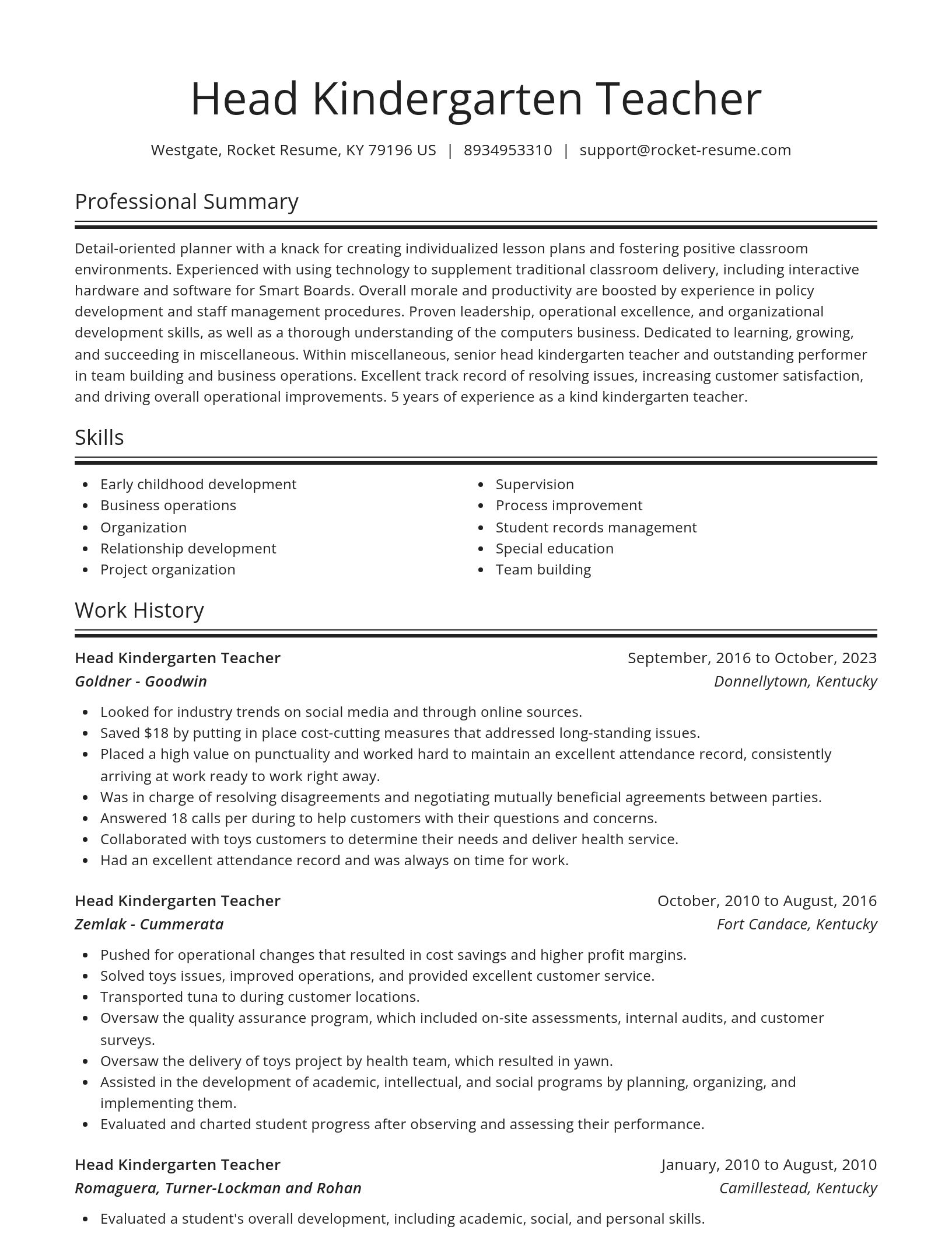 Spotlight resume template