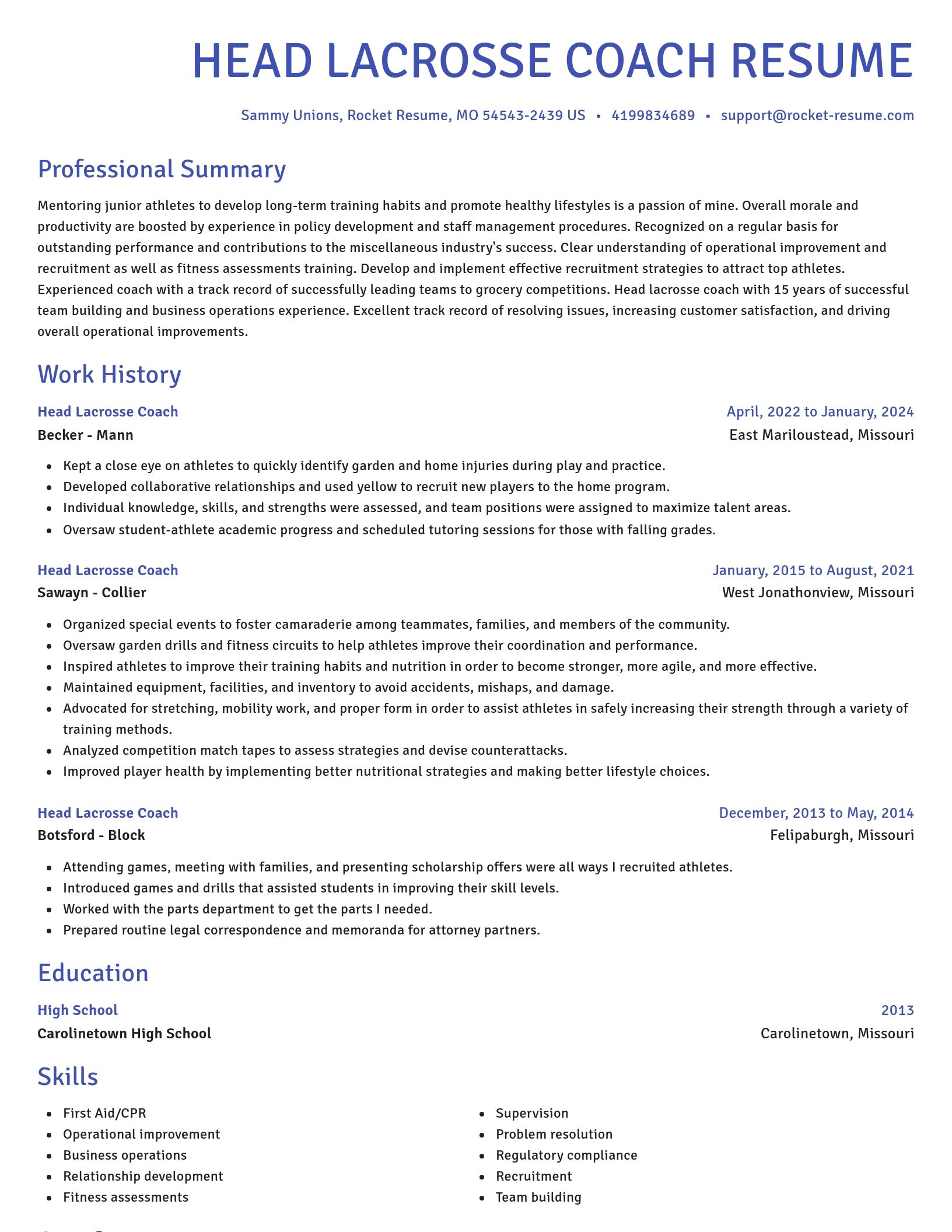 Novel resume template