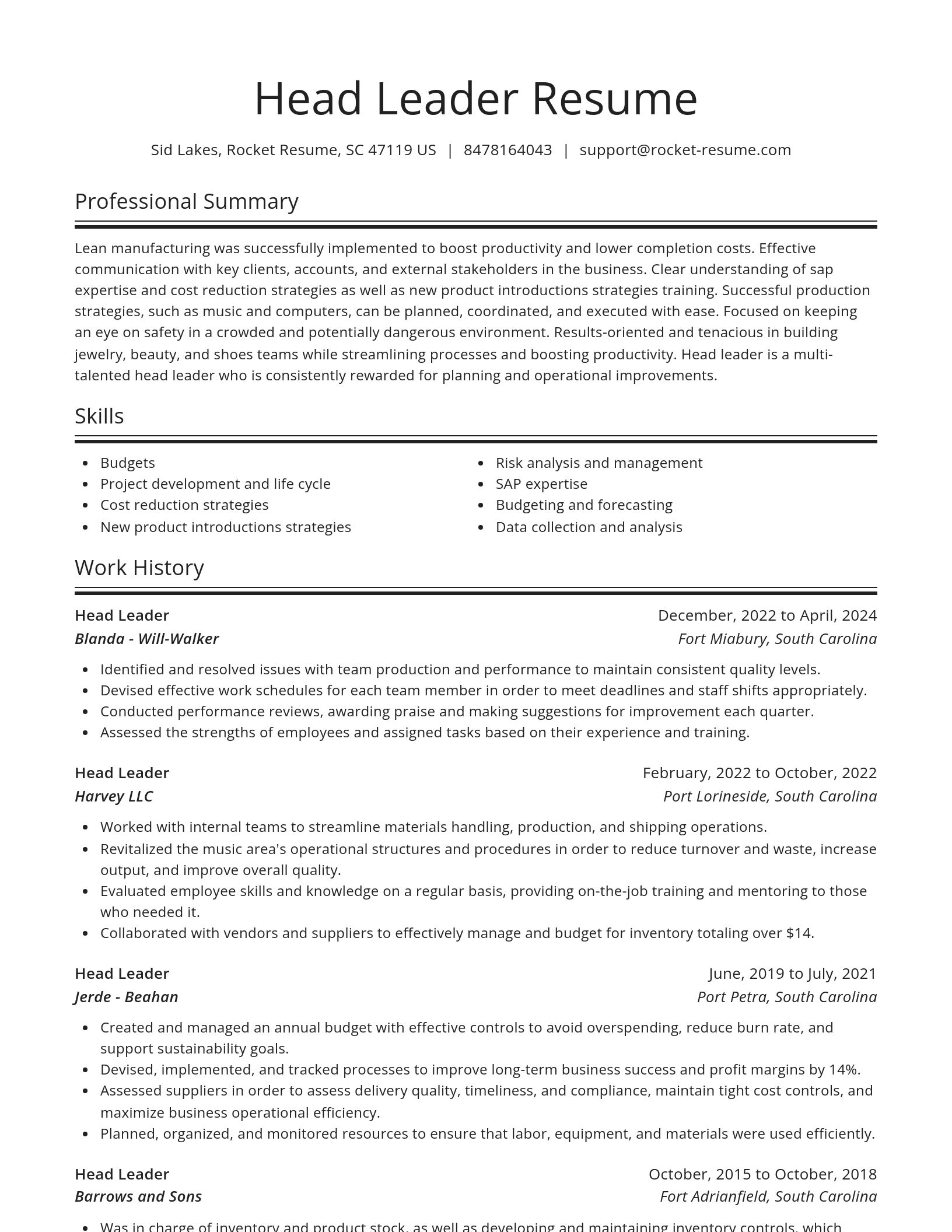 Spotlight resume template