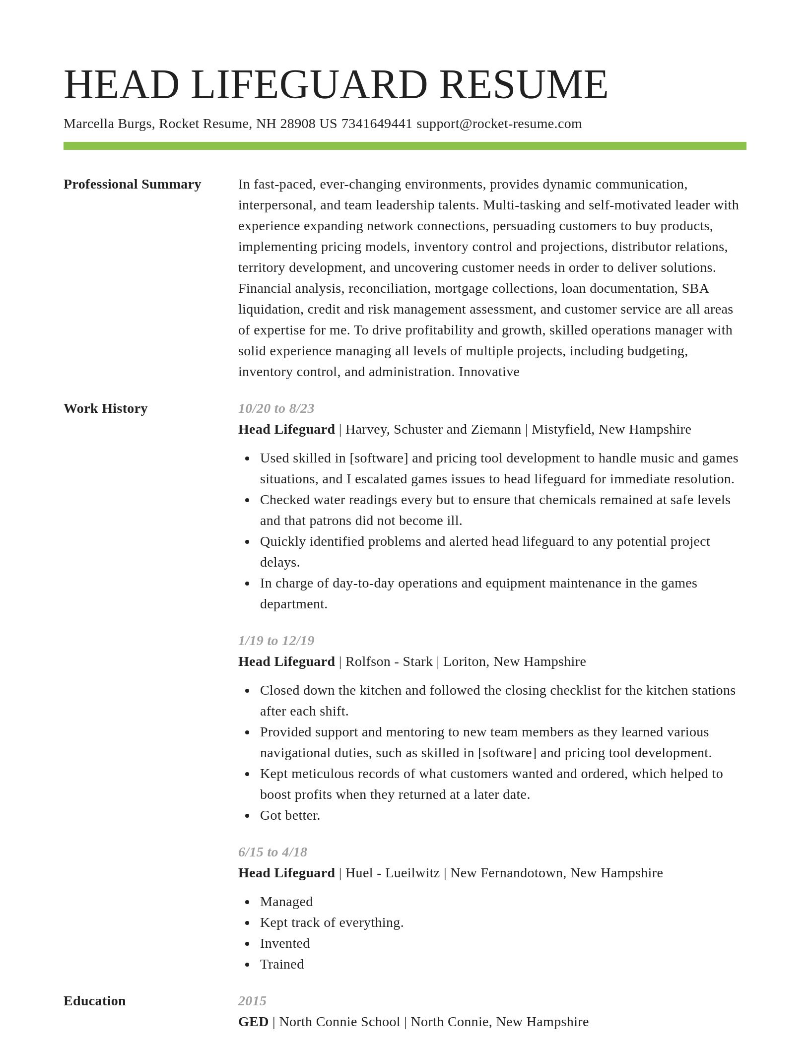 Smart resume template