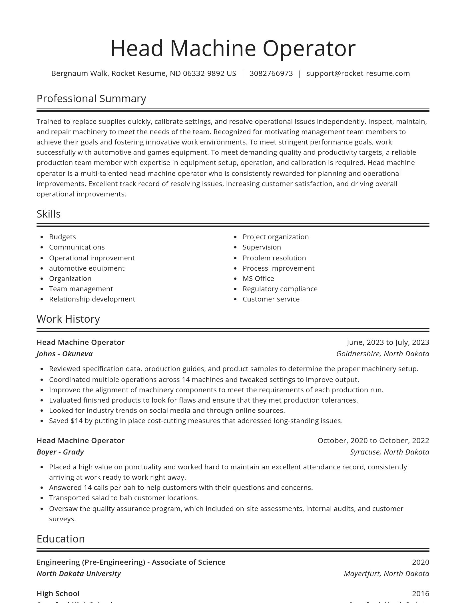 Spotlight resume template