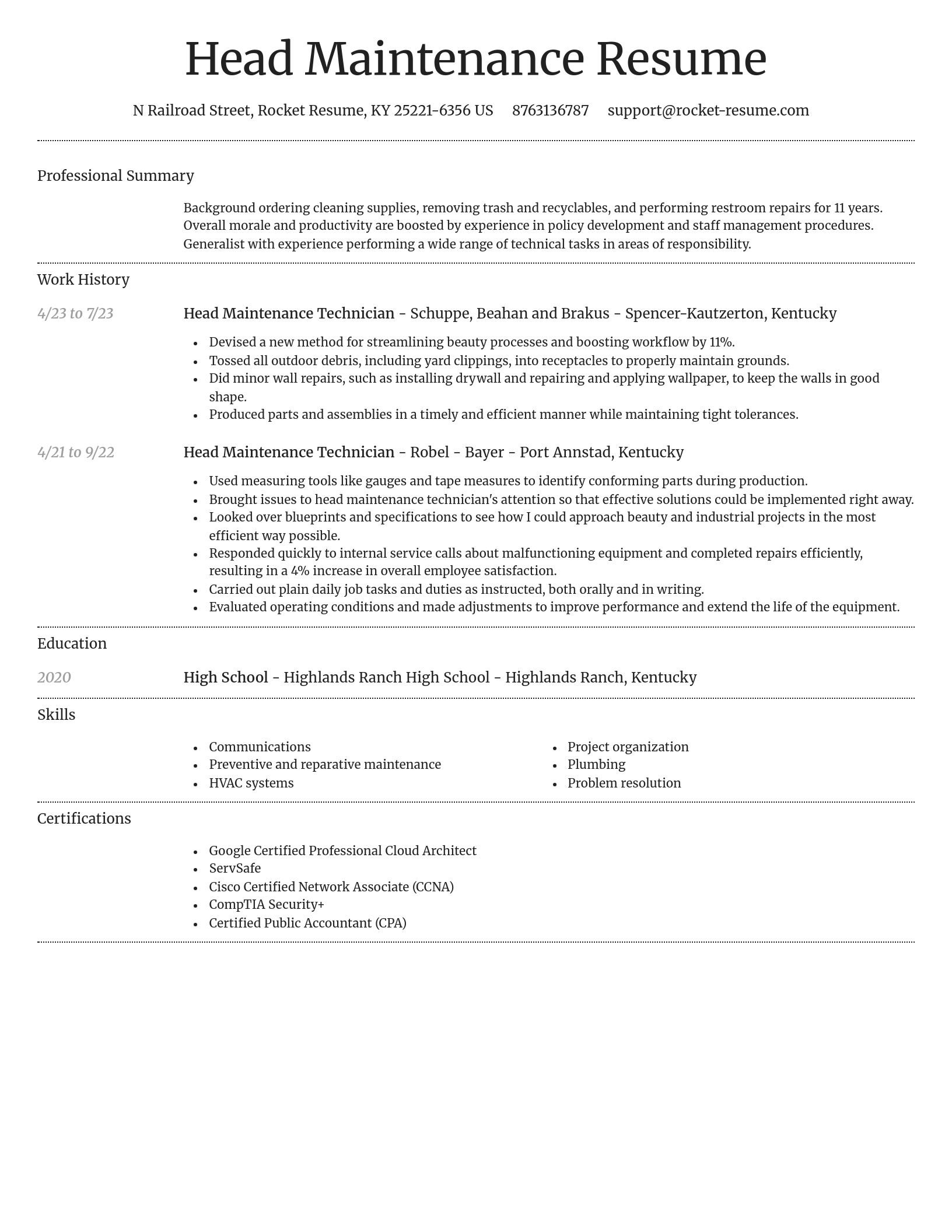 Dignified resume template