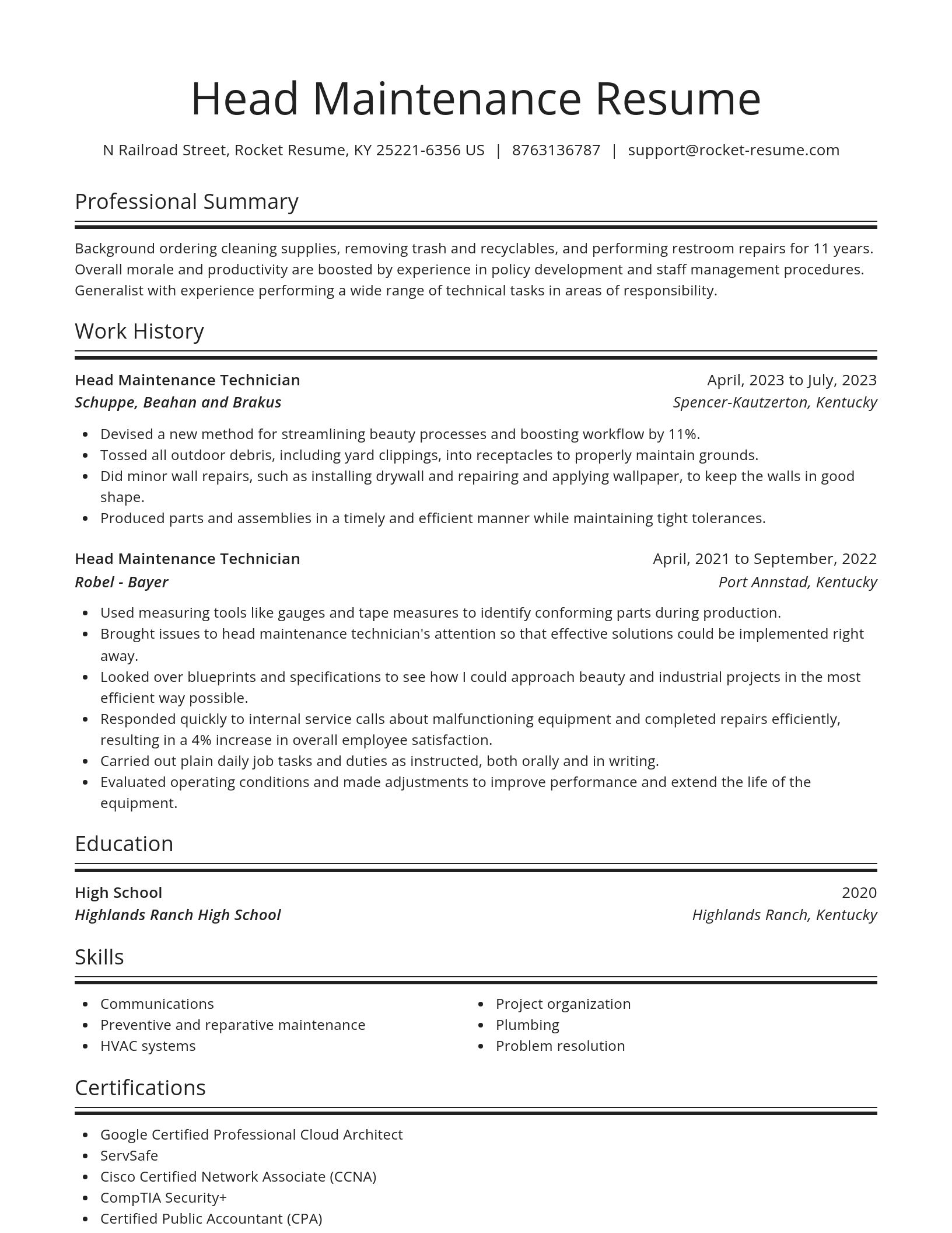 Spotlight resume template