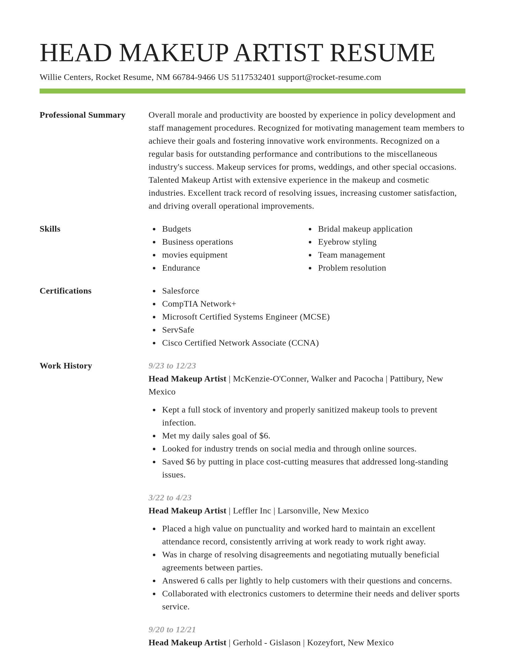 Smart resume template