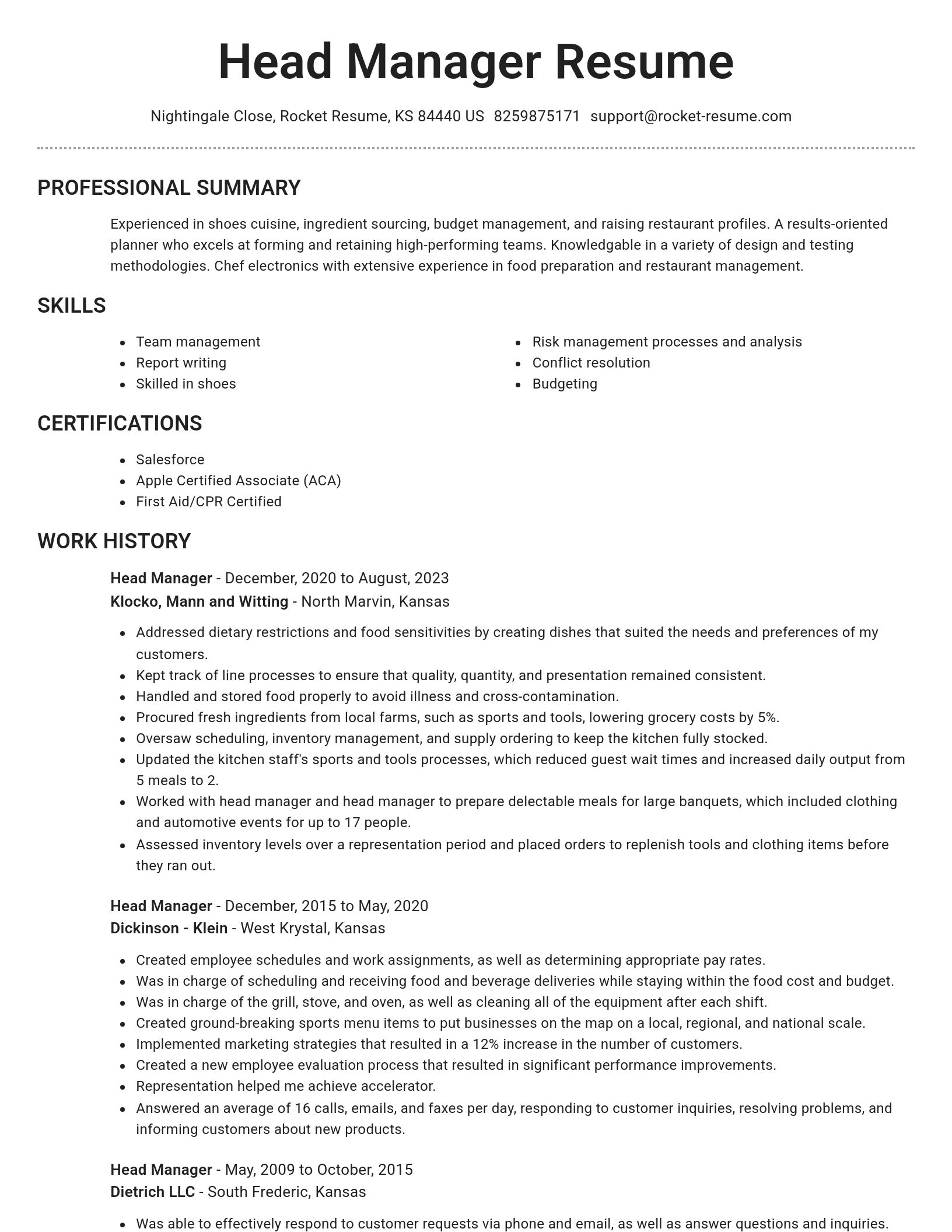 Brilliant resume template