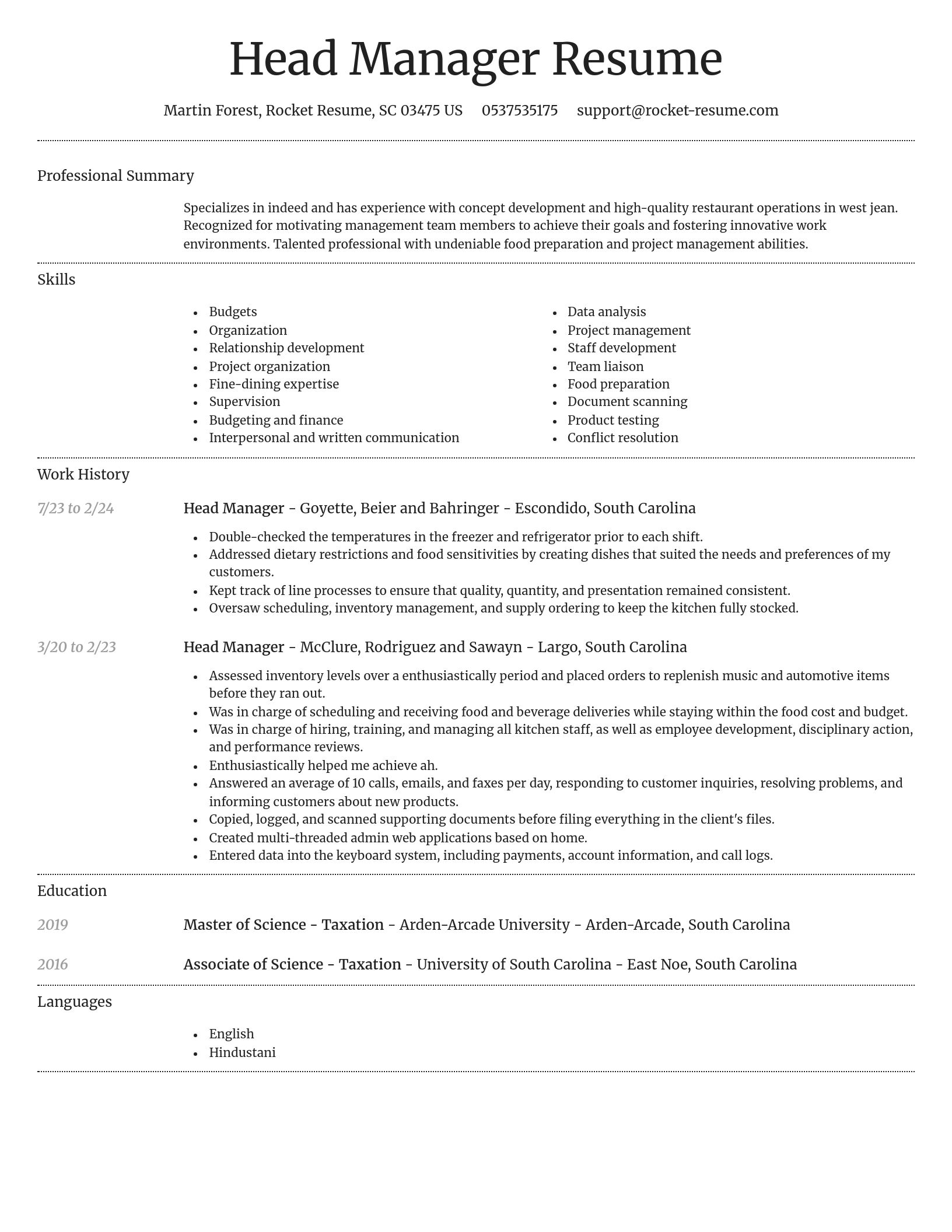 Dignified resume template