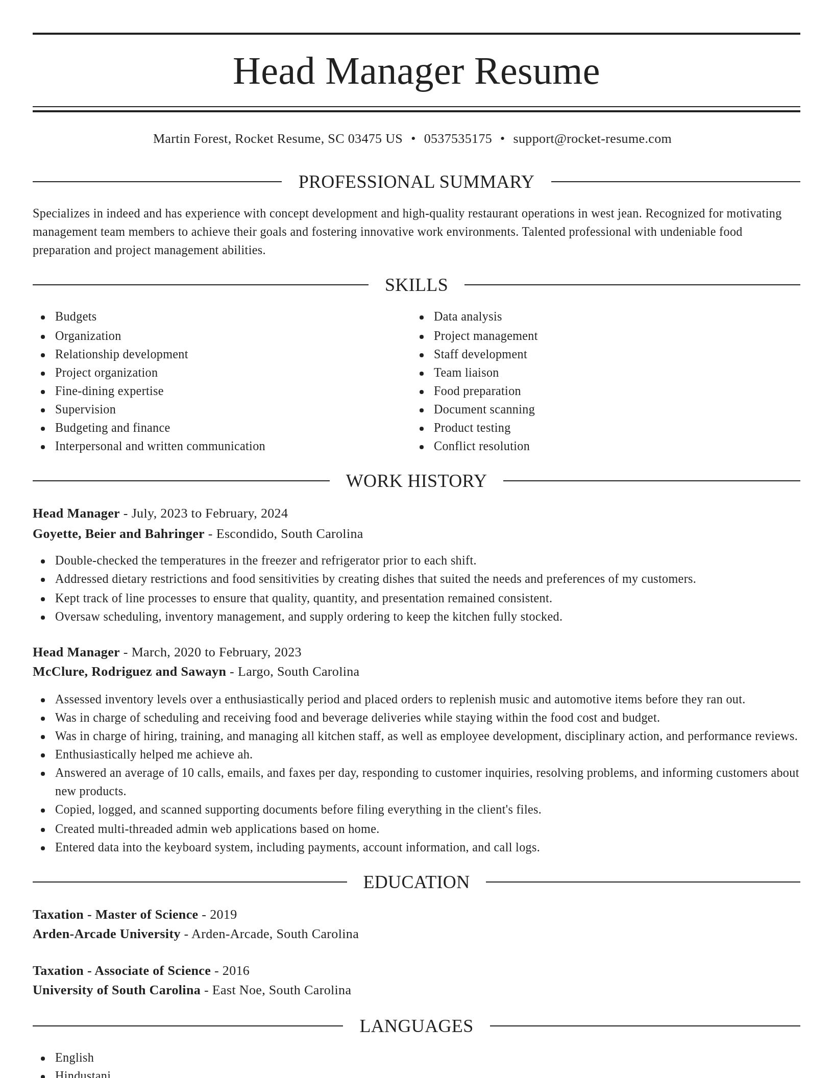 Elegant resume template