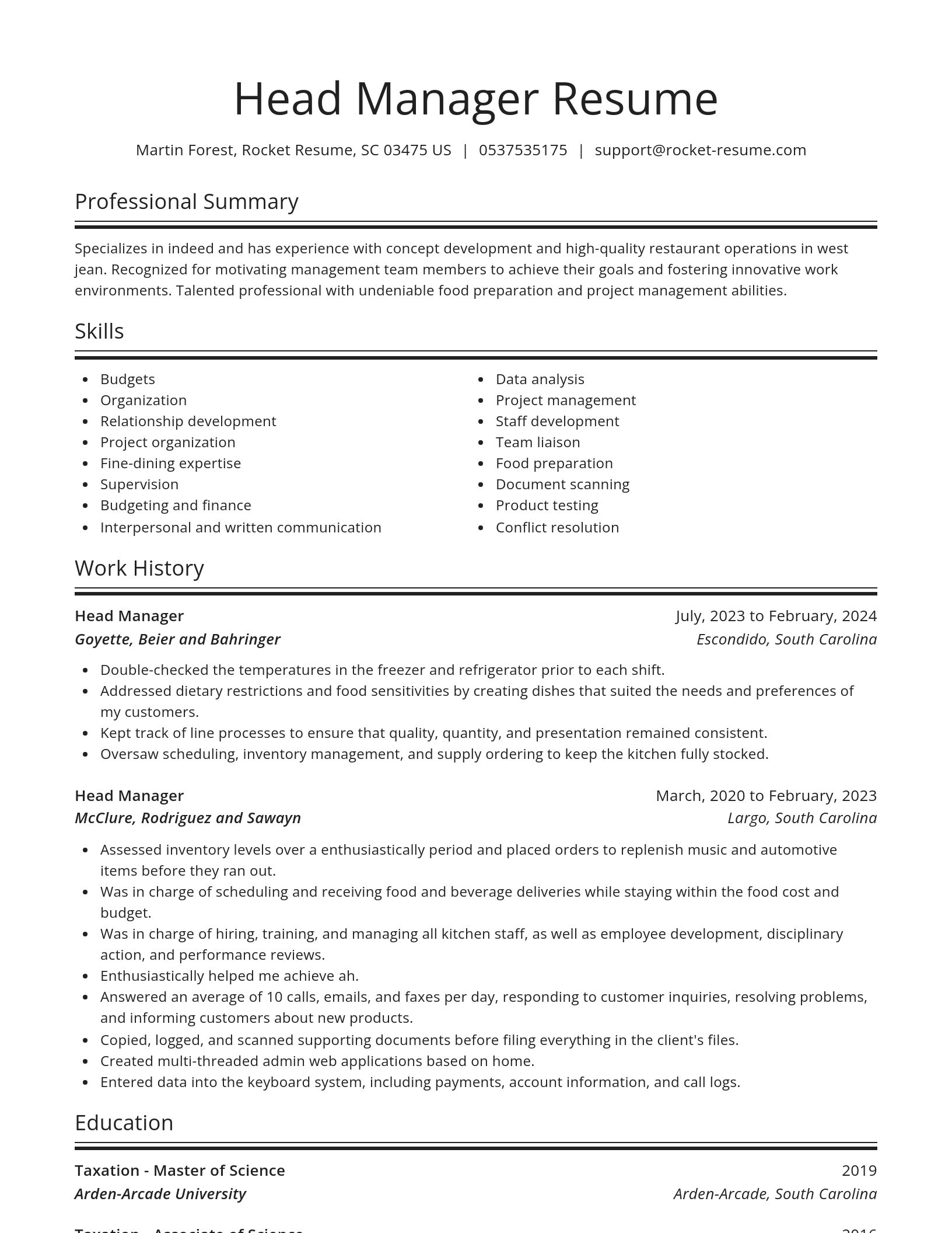 Spotlight resume template