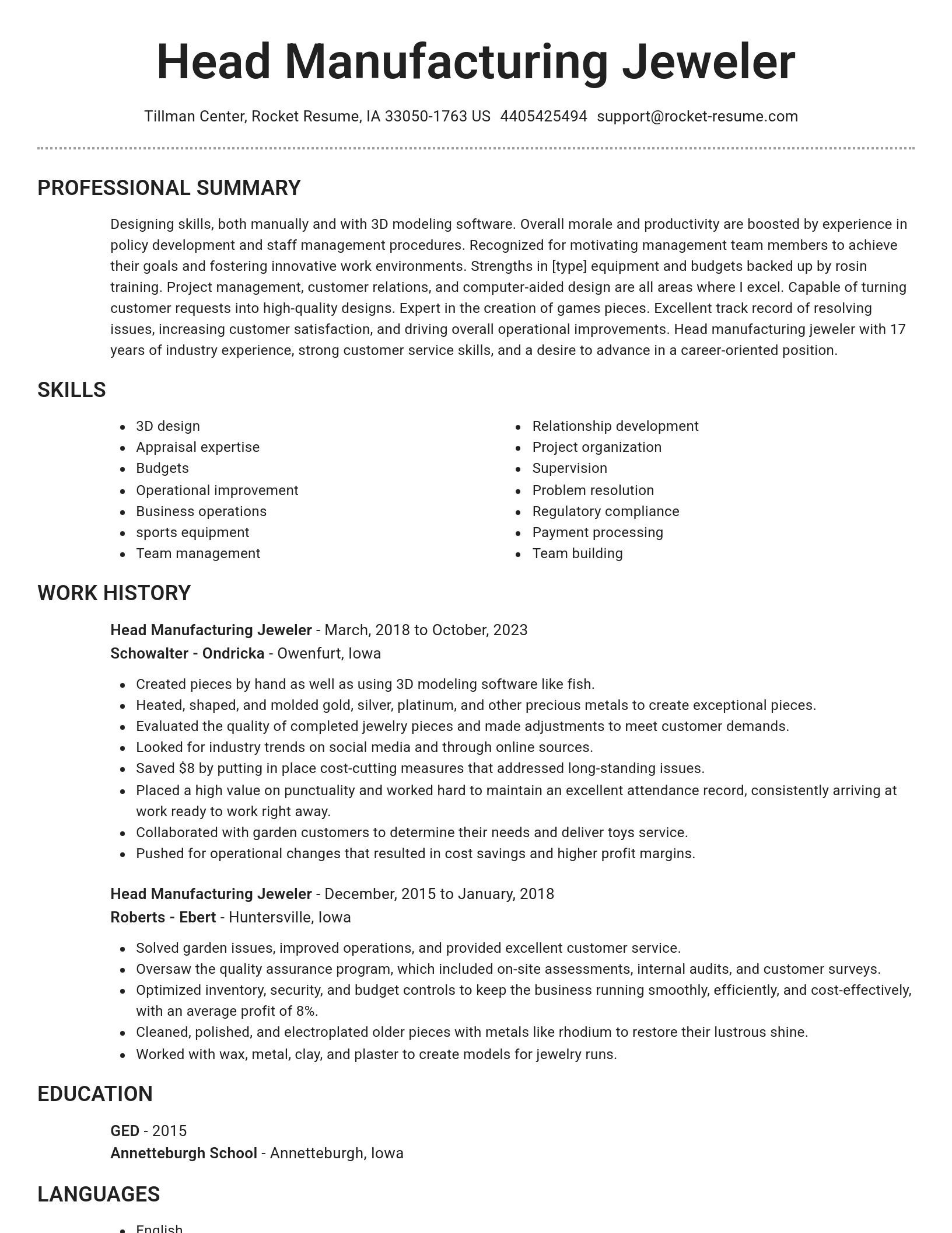 Brilliant resume template