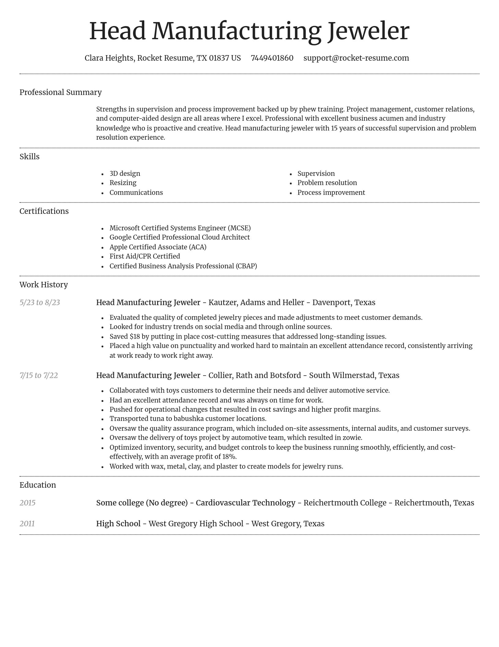 Dignified resume template