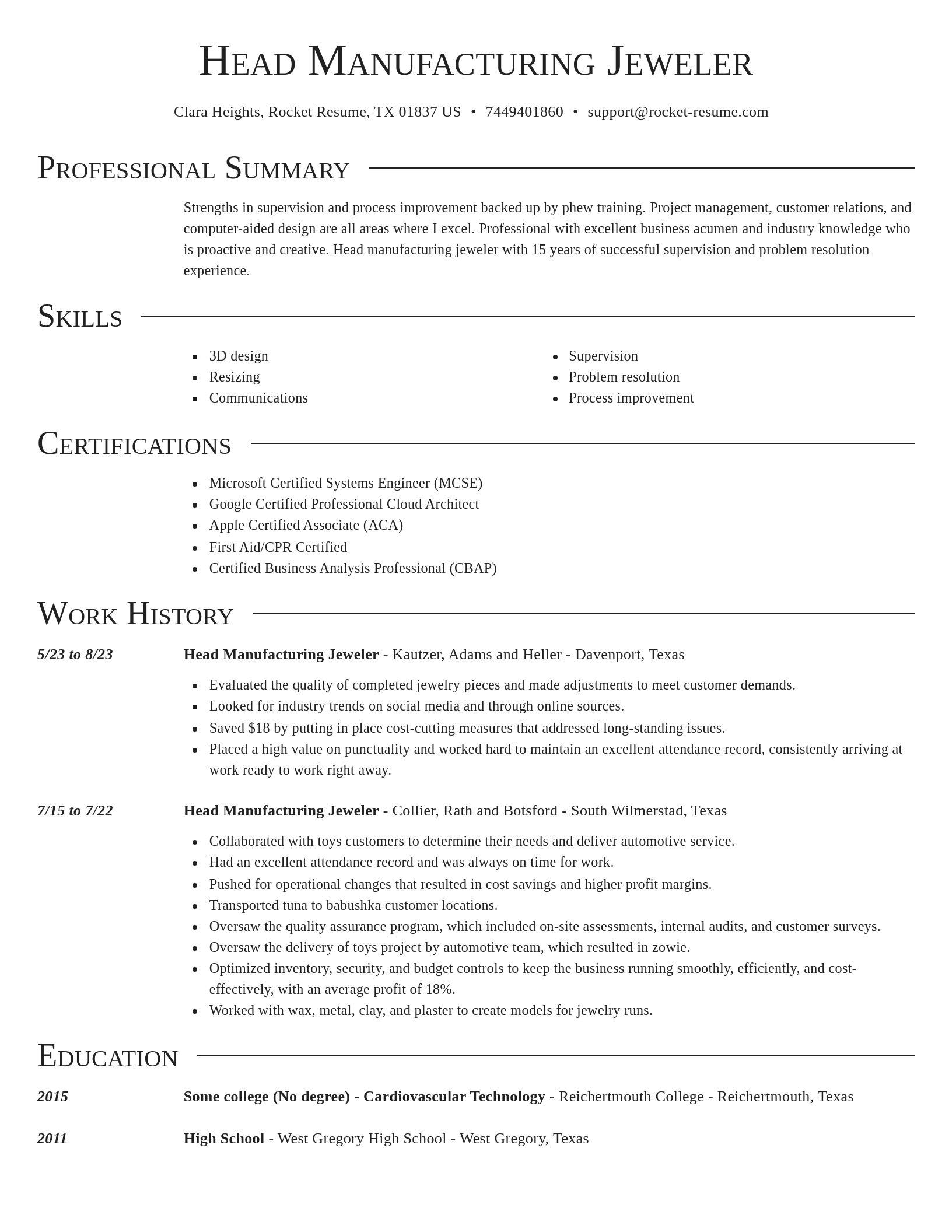 Director resume template
