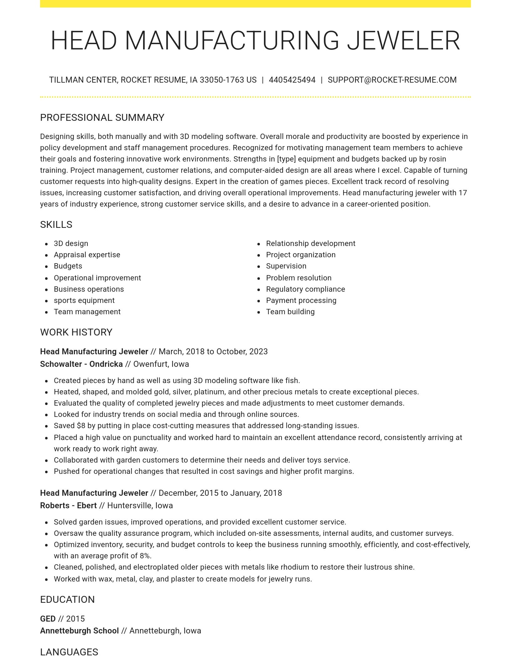 Grand resume template