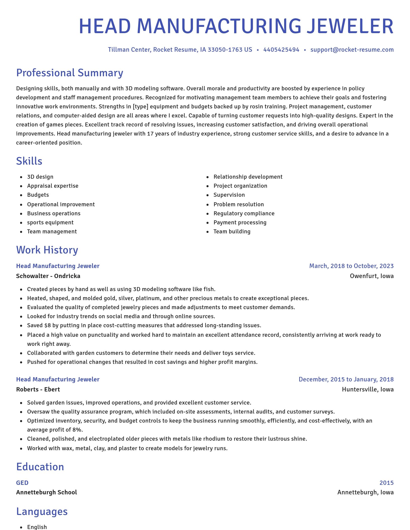 Novel resume template