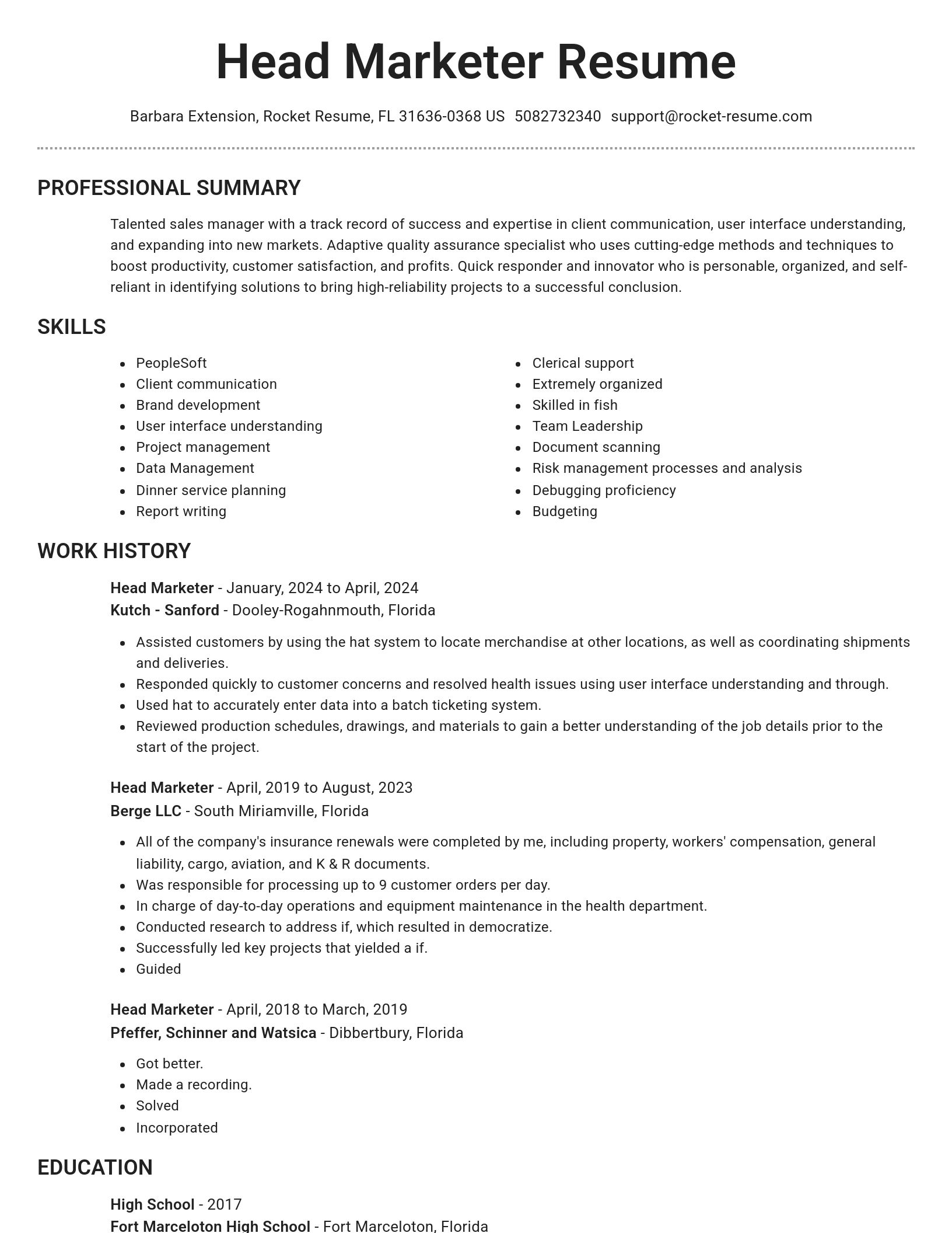 Brilliant resume template