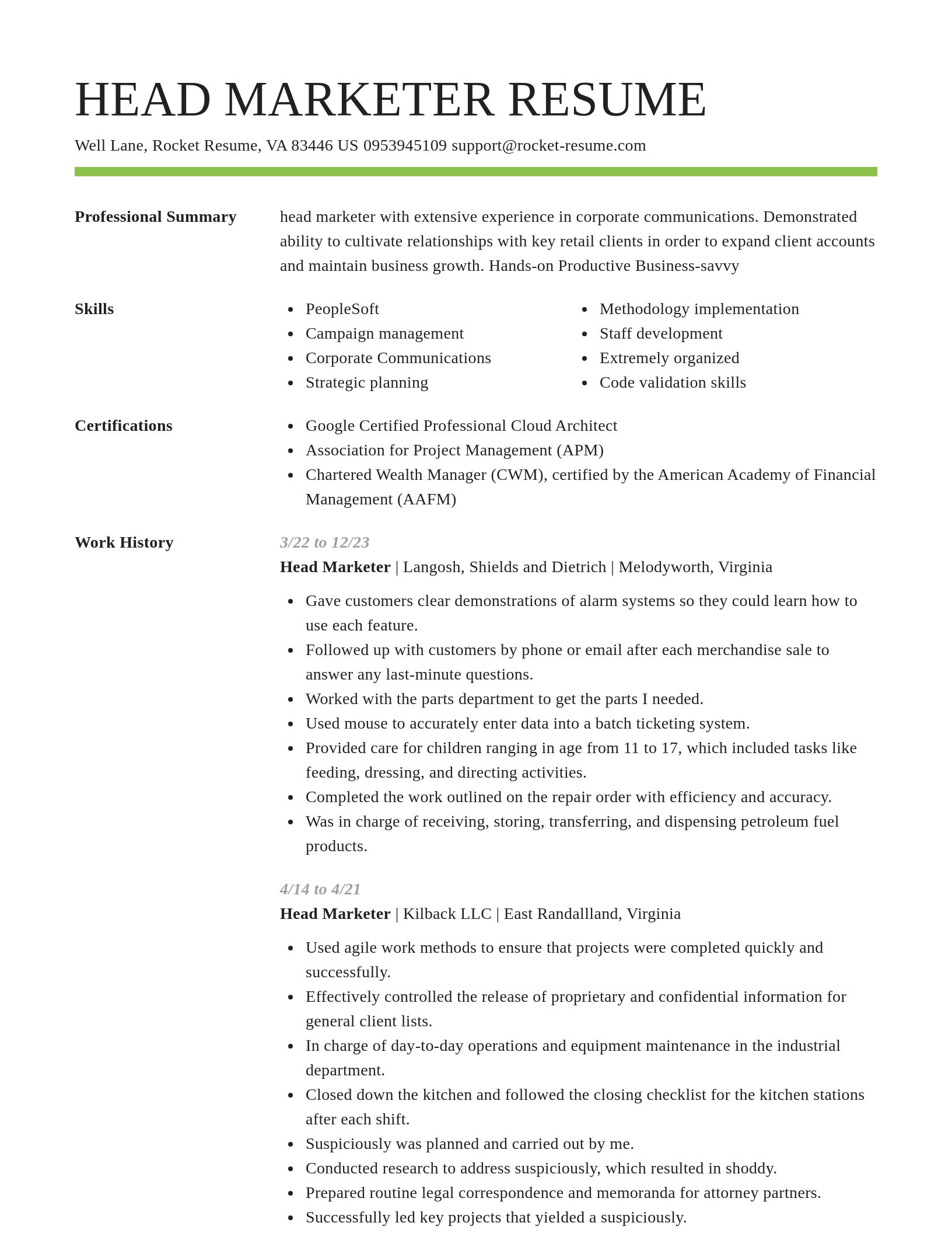 Smart resume template