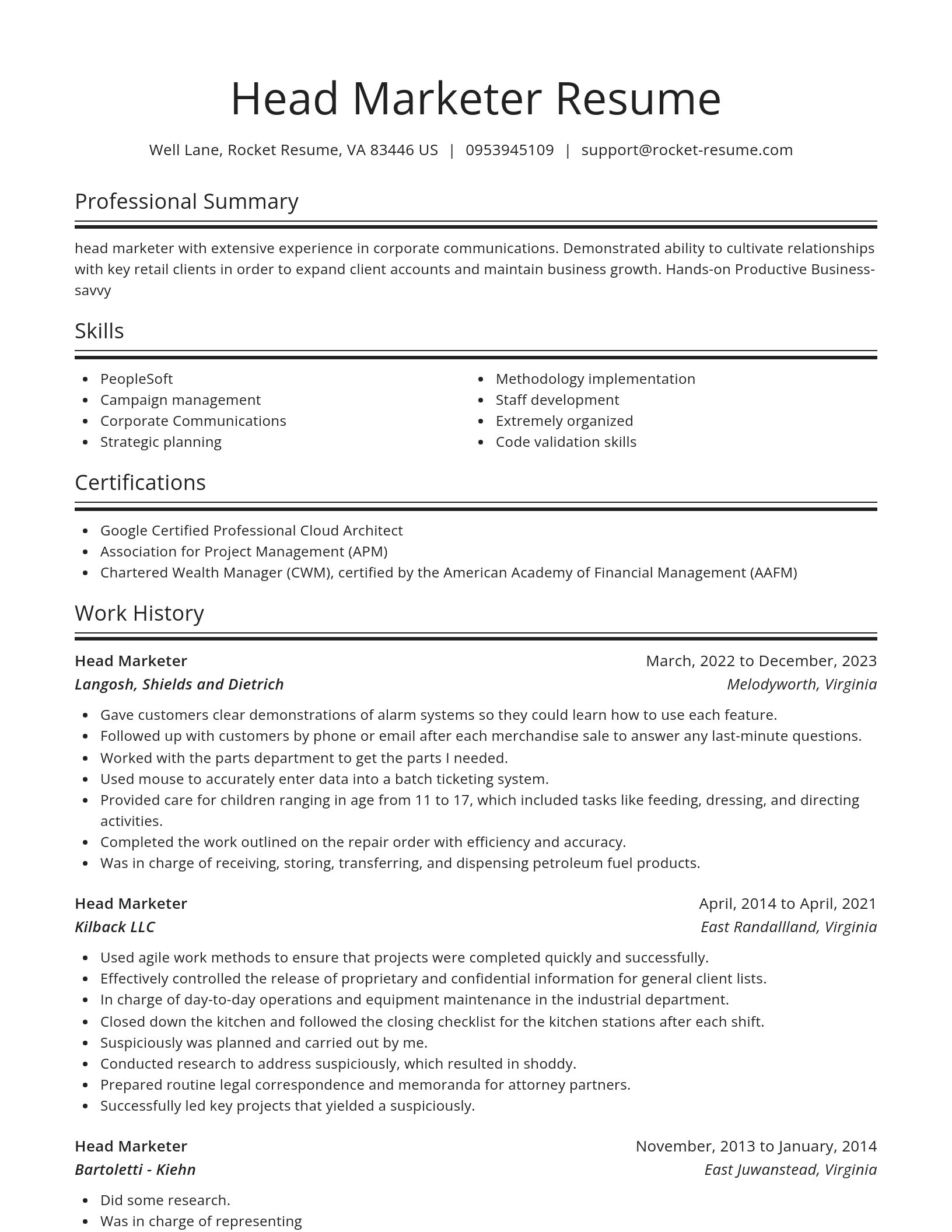 Spotlight resume template