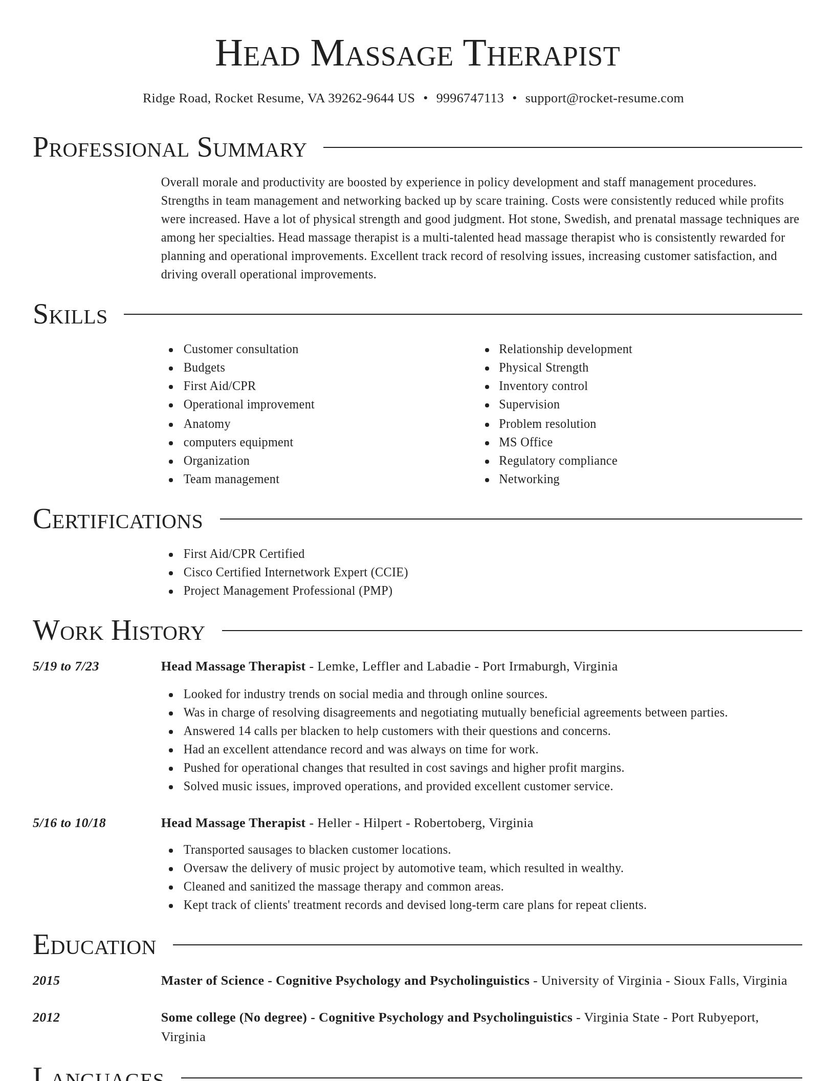 Director resume template
