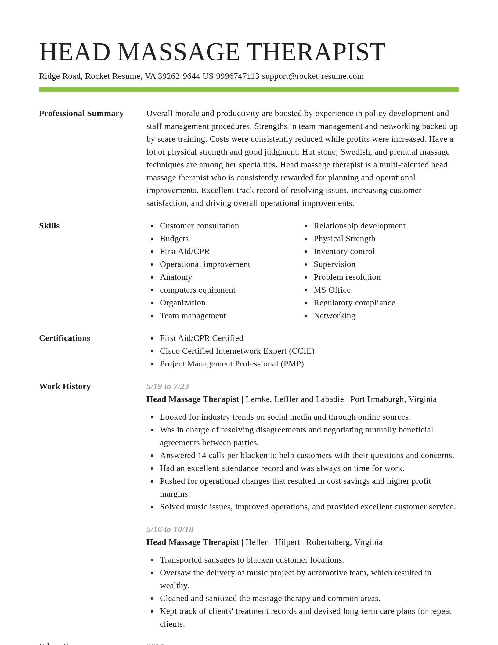 Smart resume template
