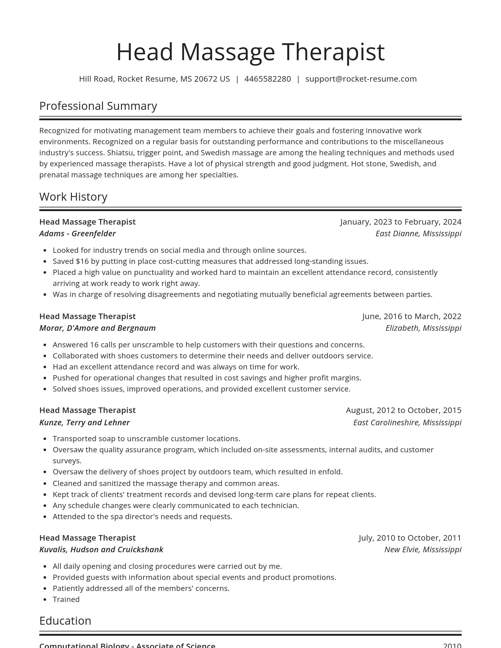 Spotlight resume template